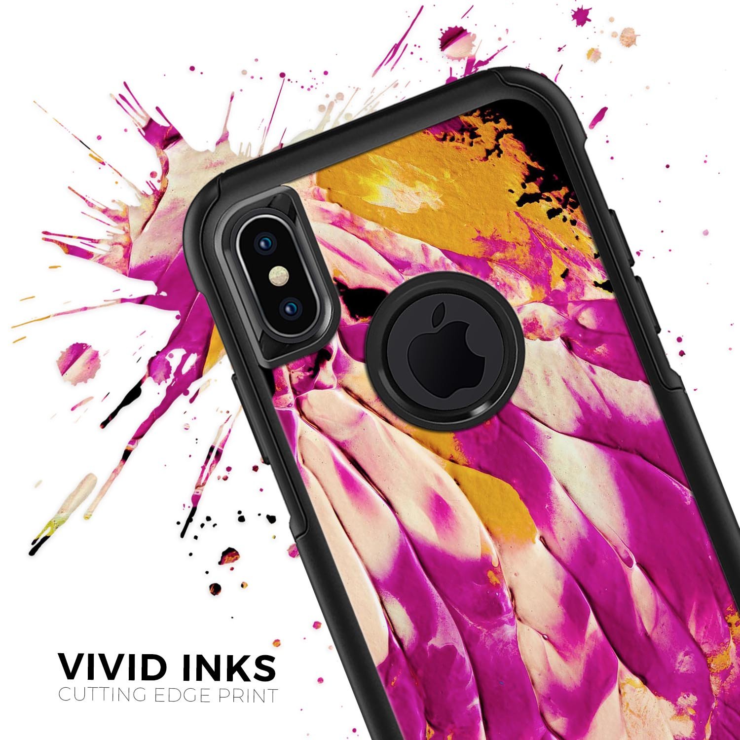 Liquid Abstract Paint V15 Skin Kit for iPhone OtterBox Cases featuring vibrant abstract design and premium 3M materials.