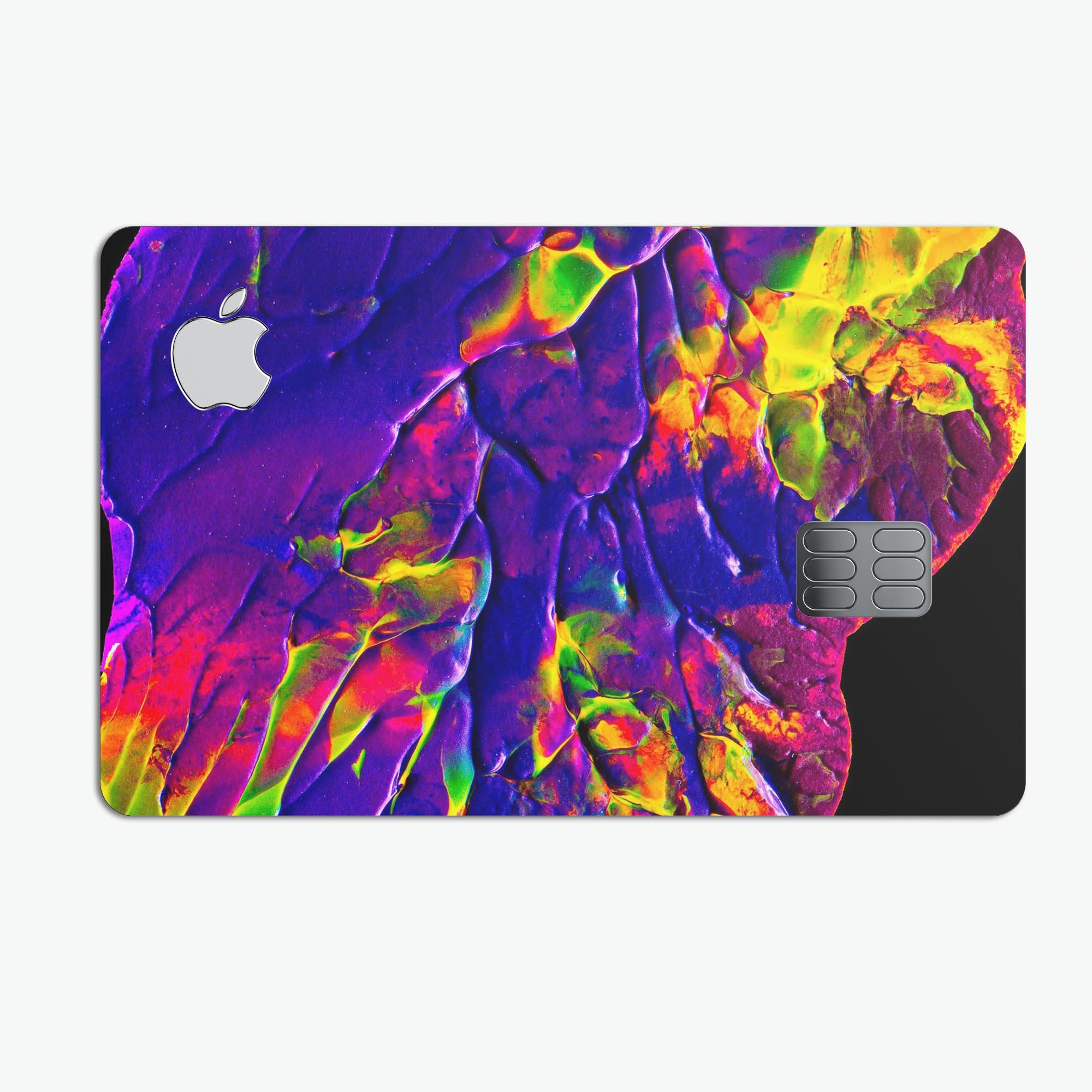 Liquid Abstract Paint V16 skin for Apple Card, showcasing vibrant colors and premium vinyl material.