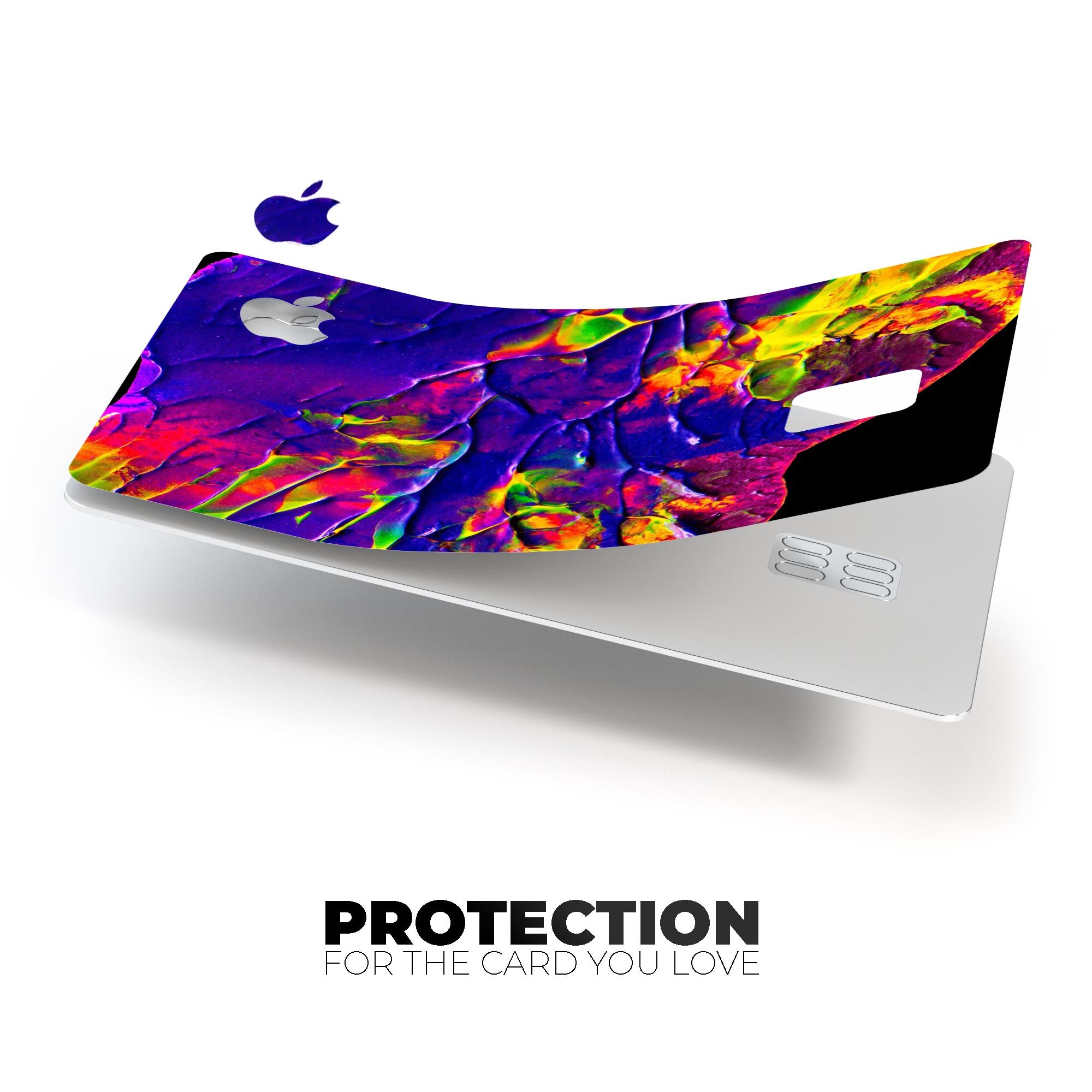 Liquid Abstract Paint V16 skin for Apple Card, showcasing vibrant colors and premium vinyl material.