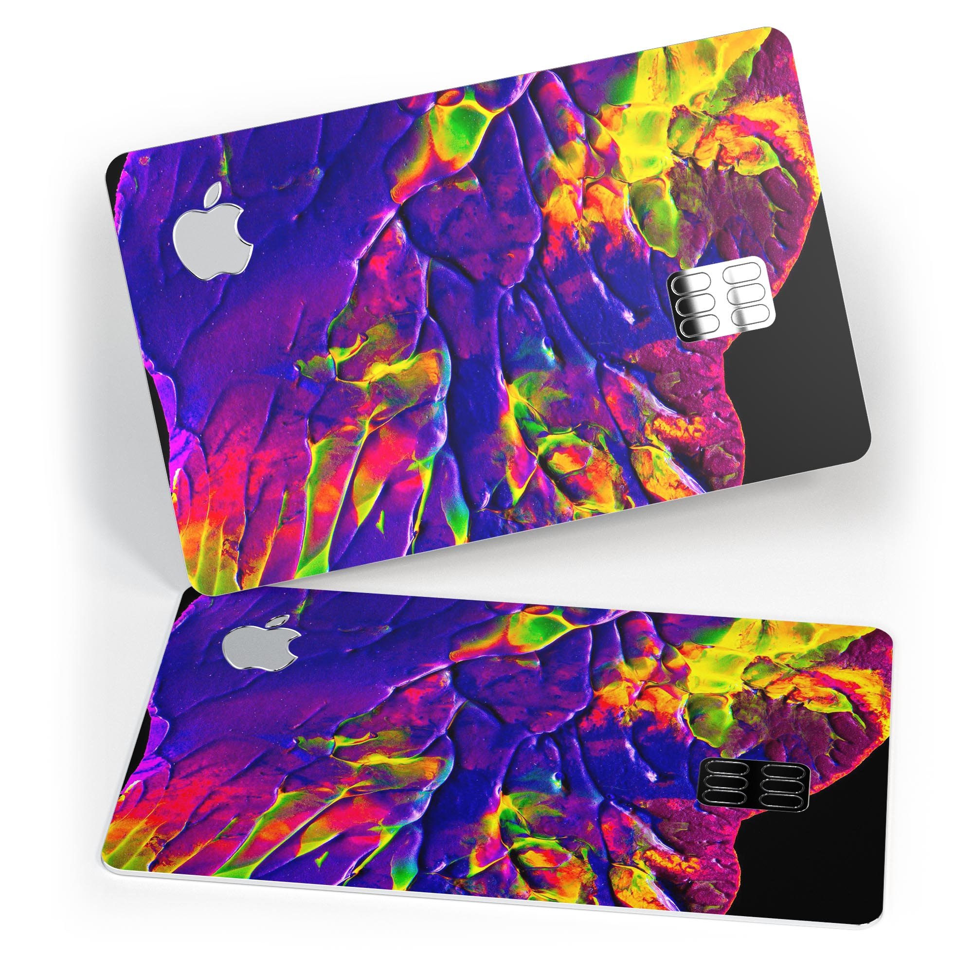 Liquid Abstract Paint V16 skin for Apple Card, showcasing vibrant colors and premium vinyl material.