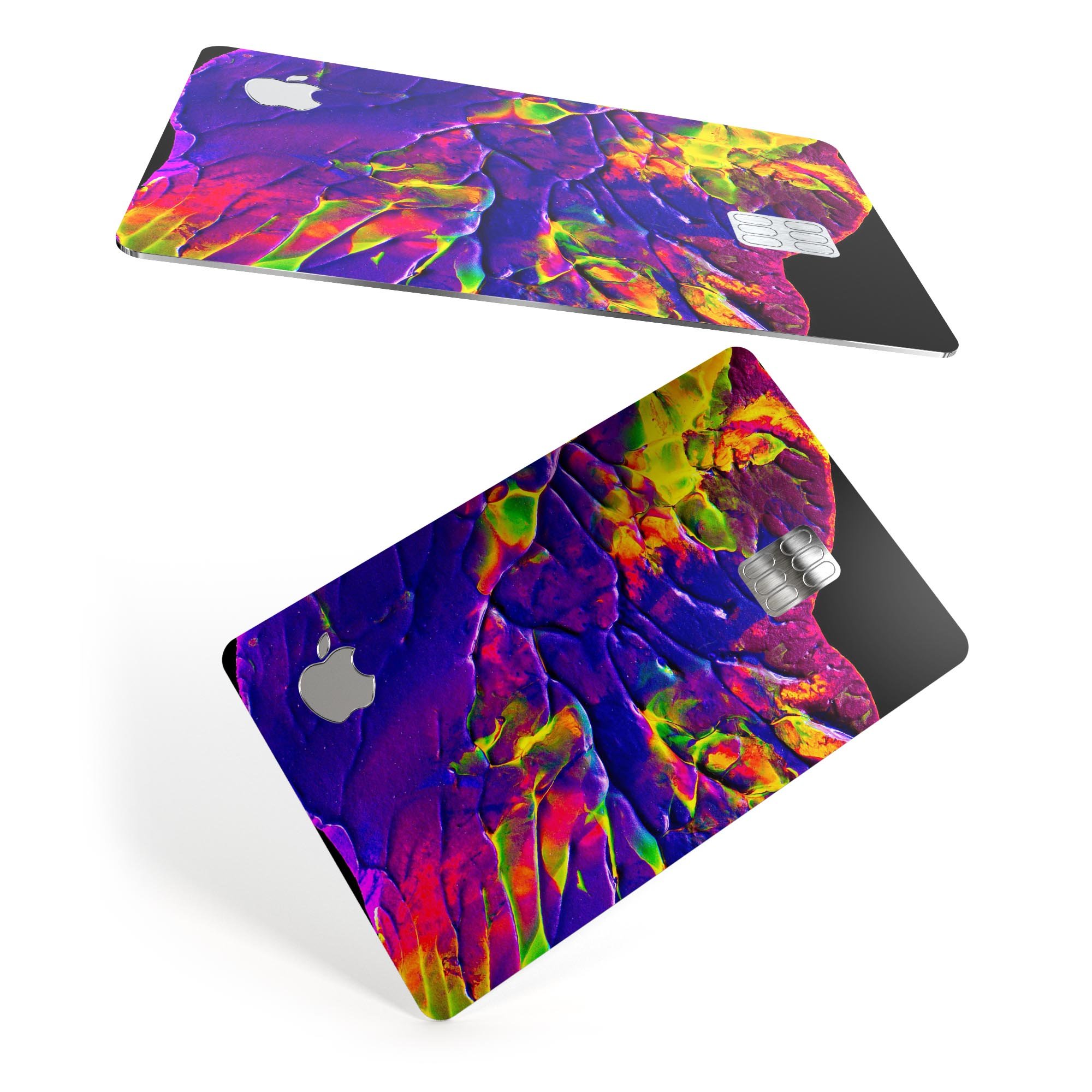 Liquid Abstract Paint V16 skin for Apple Card, showcasing vibrant colors and premium vinyl material.