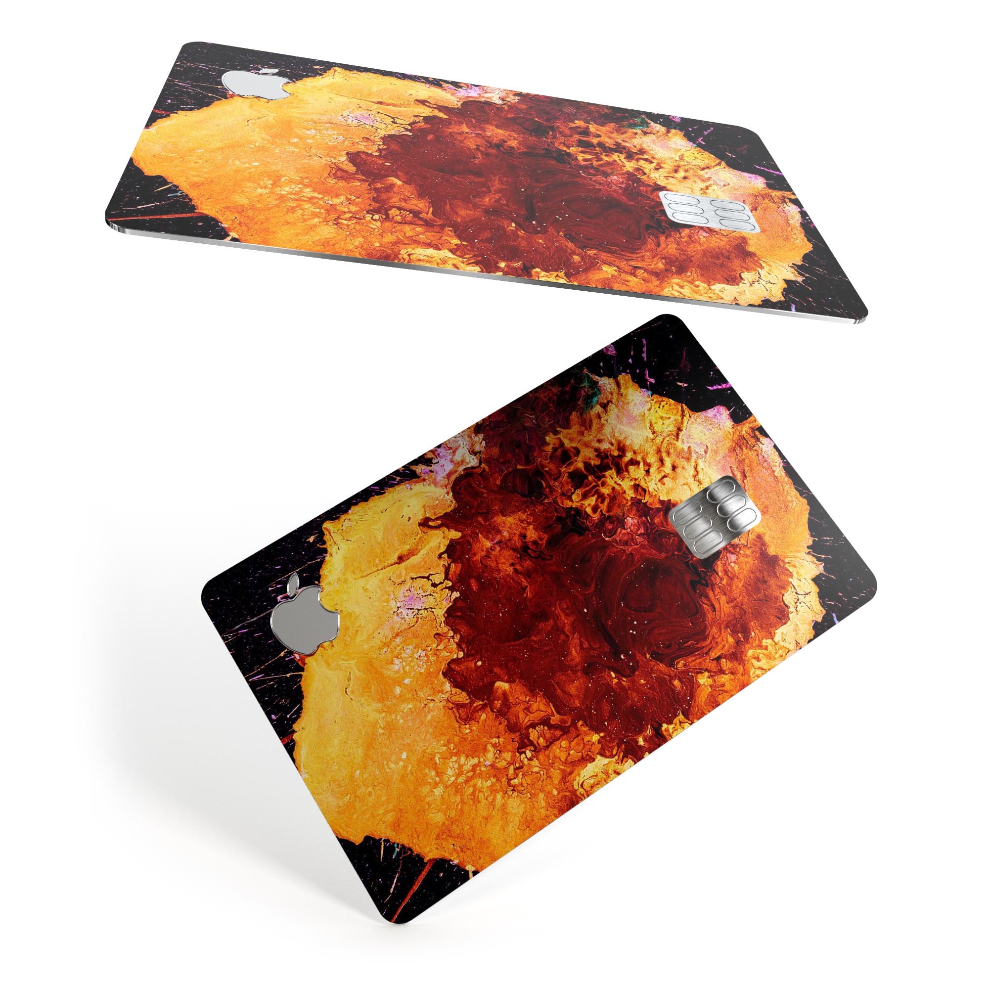 Liquid Abstract Paint V18 skin kit for Apple Card, showcasing premium vinyl design and finishes.