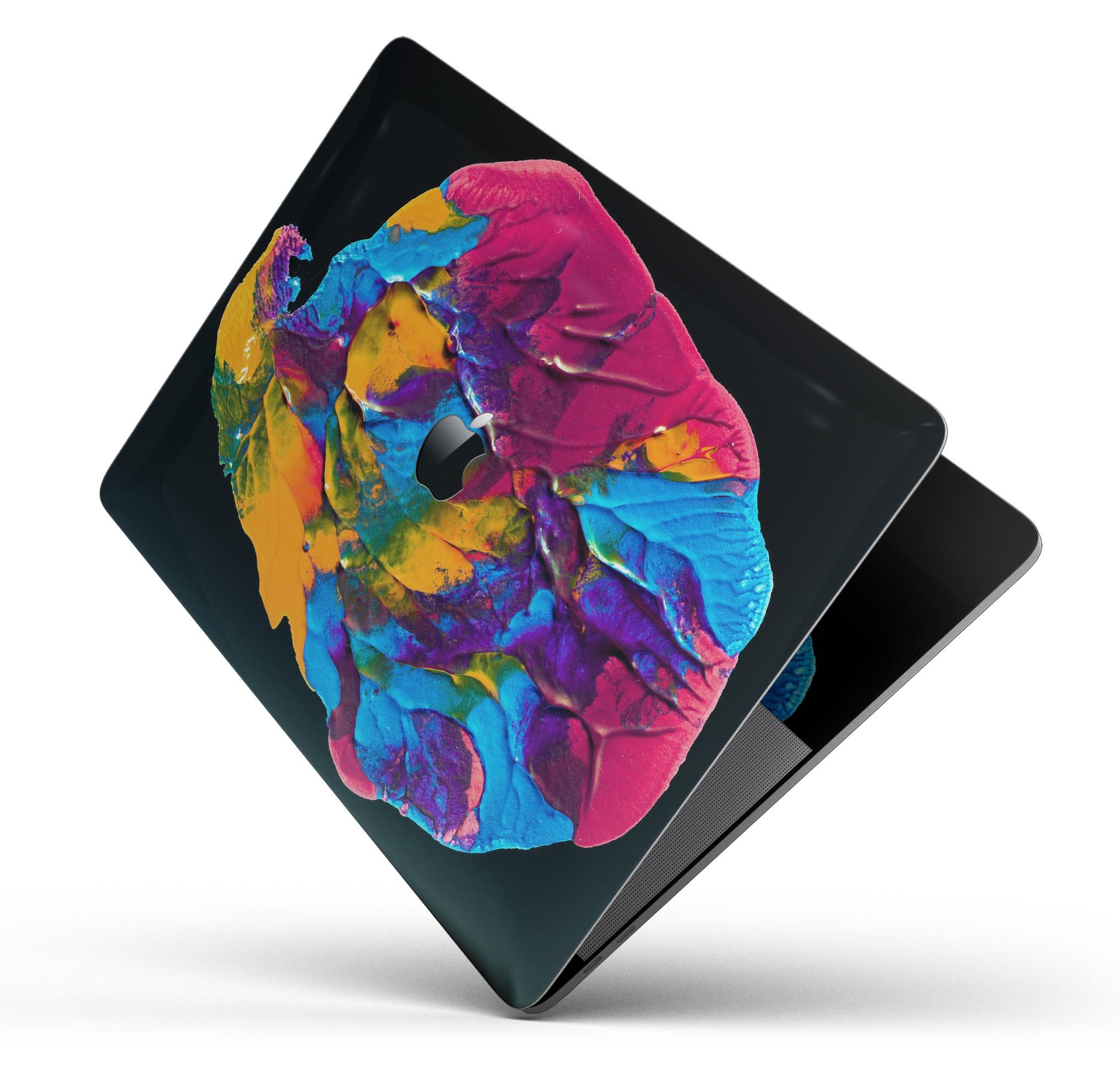 Liquid Abstract Paint V19 skin decal wrap kit for MacBook, showcasing vibrant colors and a sleek design.