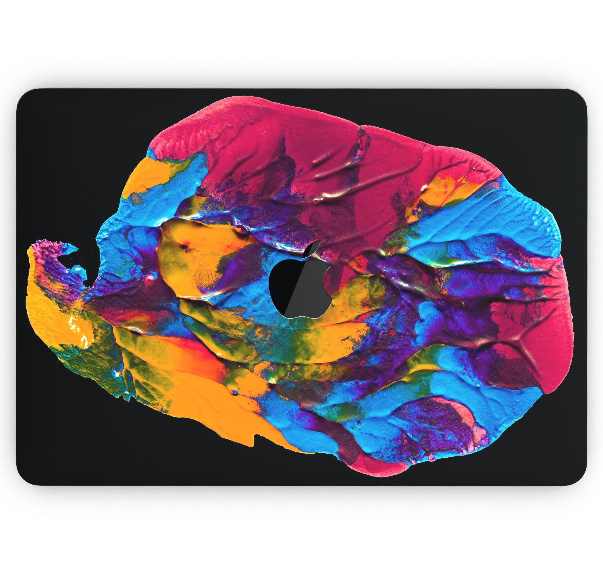 Liquid Abstract Paint V19 skin decal wrap kit for MacBook, showcasing vibrant colors and a sleek design.