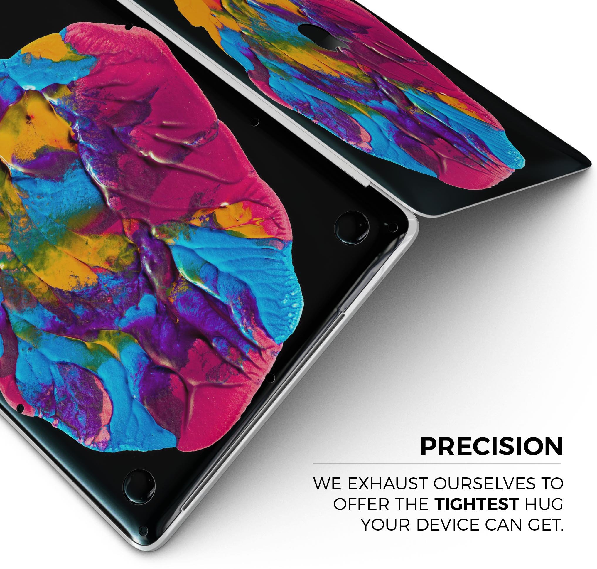 Liquid Abstract Paint V19 skin decal wrap kit for MacBook, showcasing vibrant colors and a sleek design.