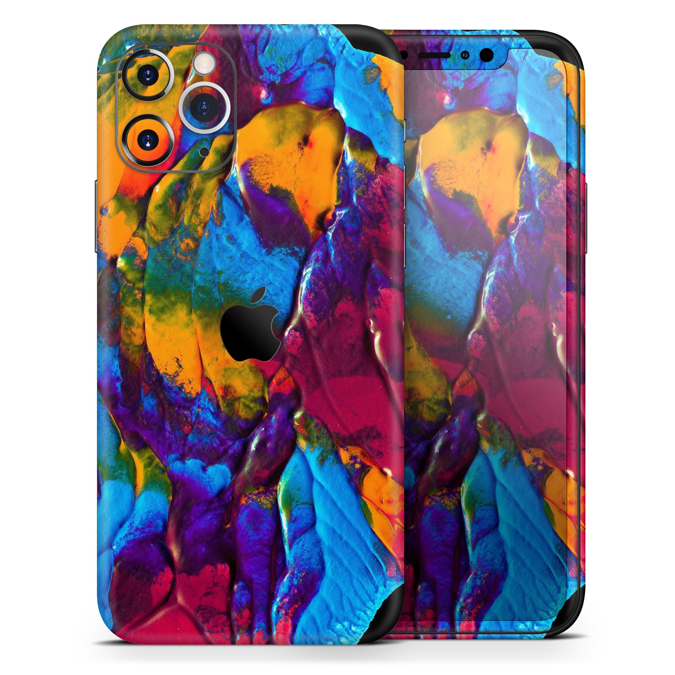 Liquid Abstract Paint V19 skin for Apple iPhone, showcasing vibrant colors and premium vinyl material.