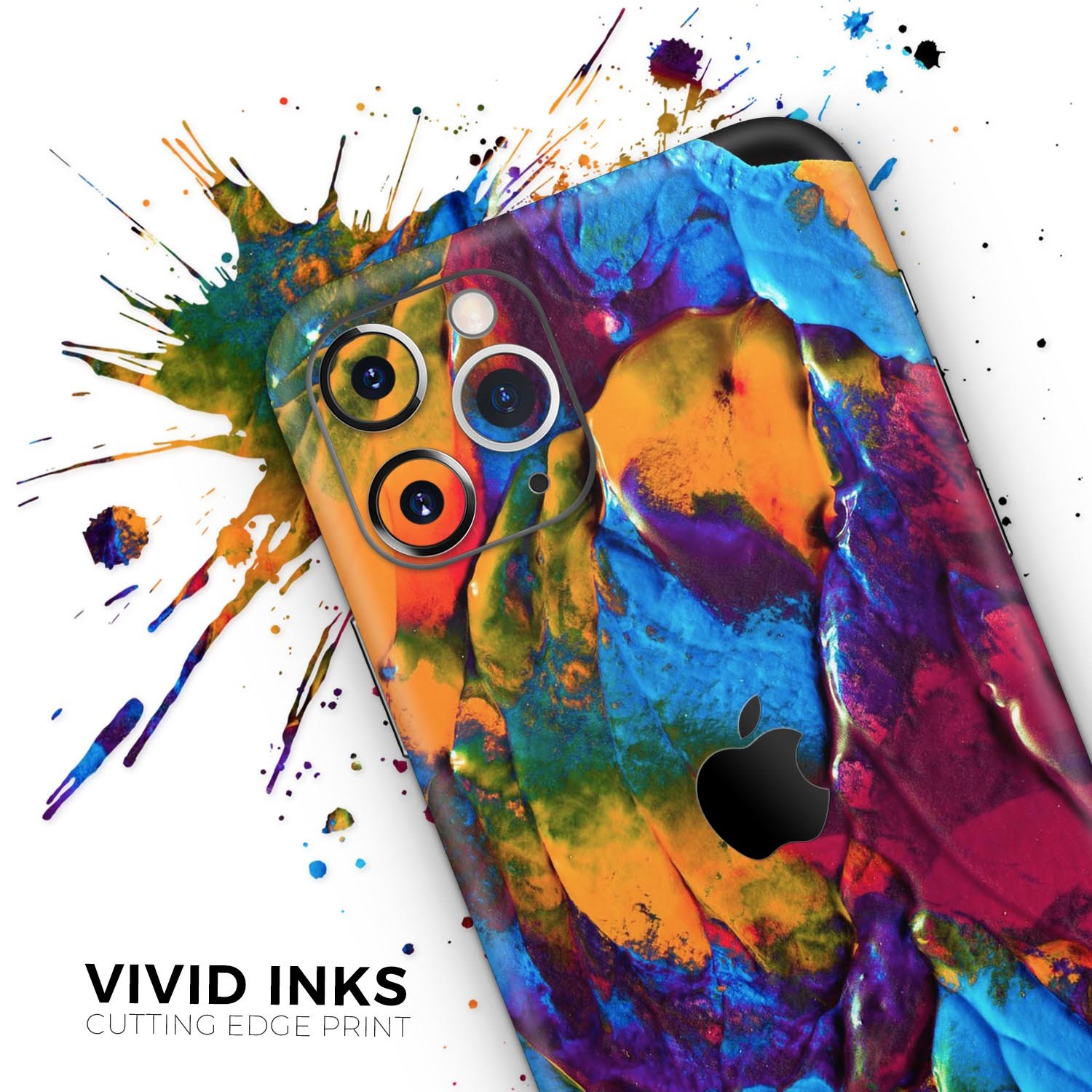 Liquid Abstract Paint V19 skin for Apple iPhone, showcasing vibrant colors and premium vinyl material.