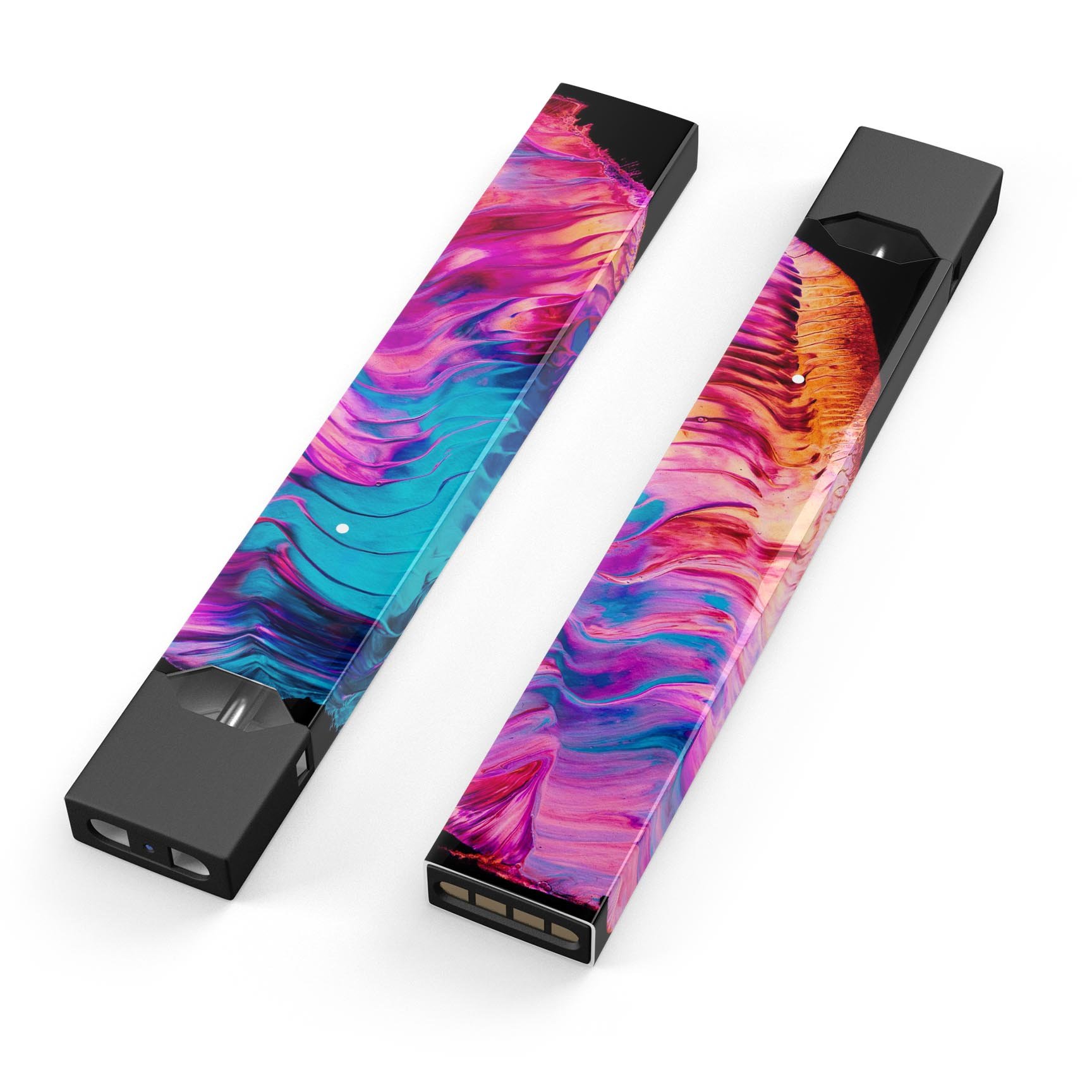 Liquid Abstract Paint V2 skin-wrap sticker designed for JUUL vaping device, showcasing vibrant colors and a sleek finish.