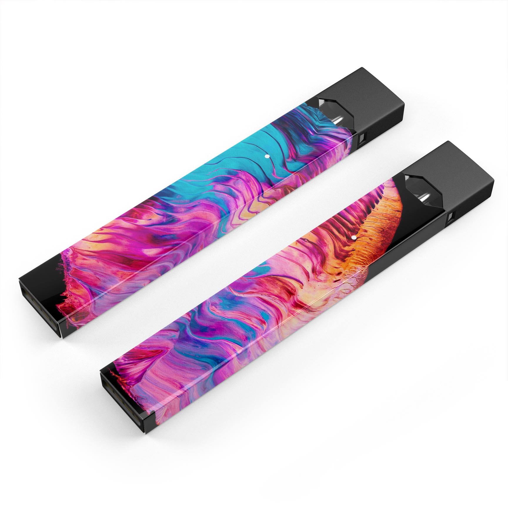 Liquid Abstract Paint V2 skin-wrap sticker designed for JUUL vaping device, showcasing vibrant colors and a sleek finish.