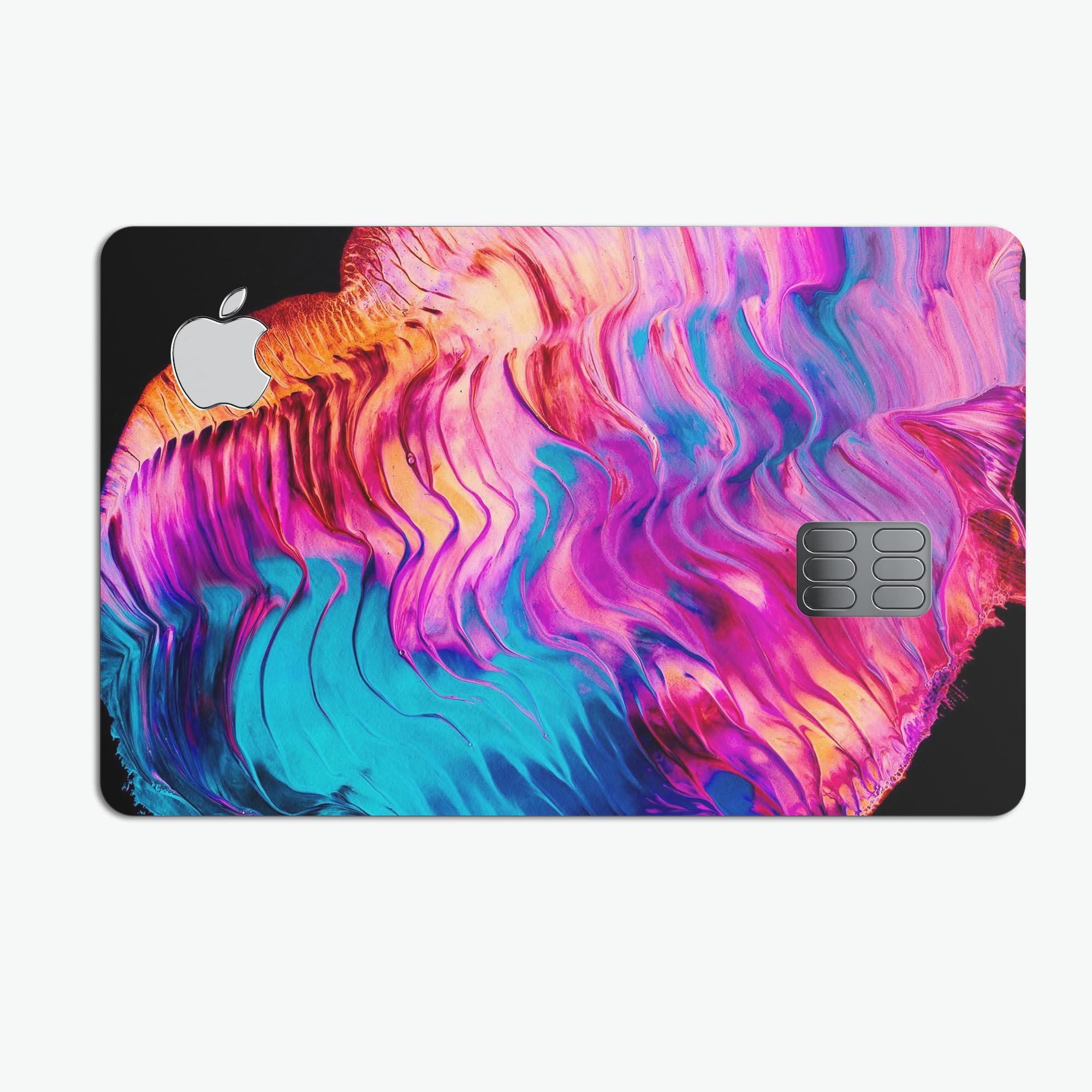 Liquid Abstract Paint V2 skin for Apple Card, showcasing premium vinyl design with bubble-free installation and glossy finish.