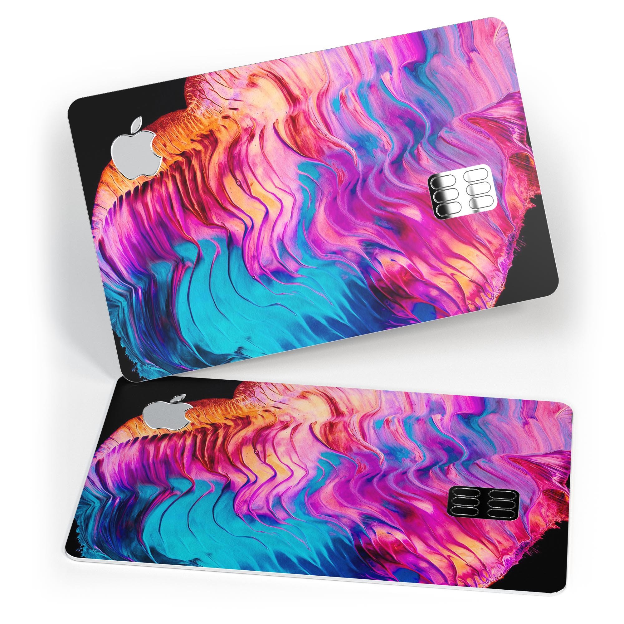 Liquid Abstract Paint V2 skin for Apple Card, showcasing premium vinyl design with bubble-free installation and glossy finish.