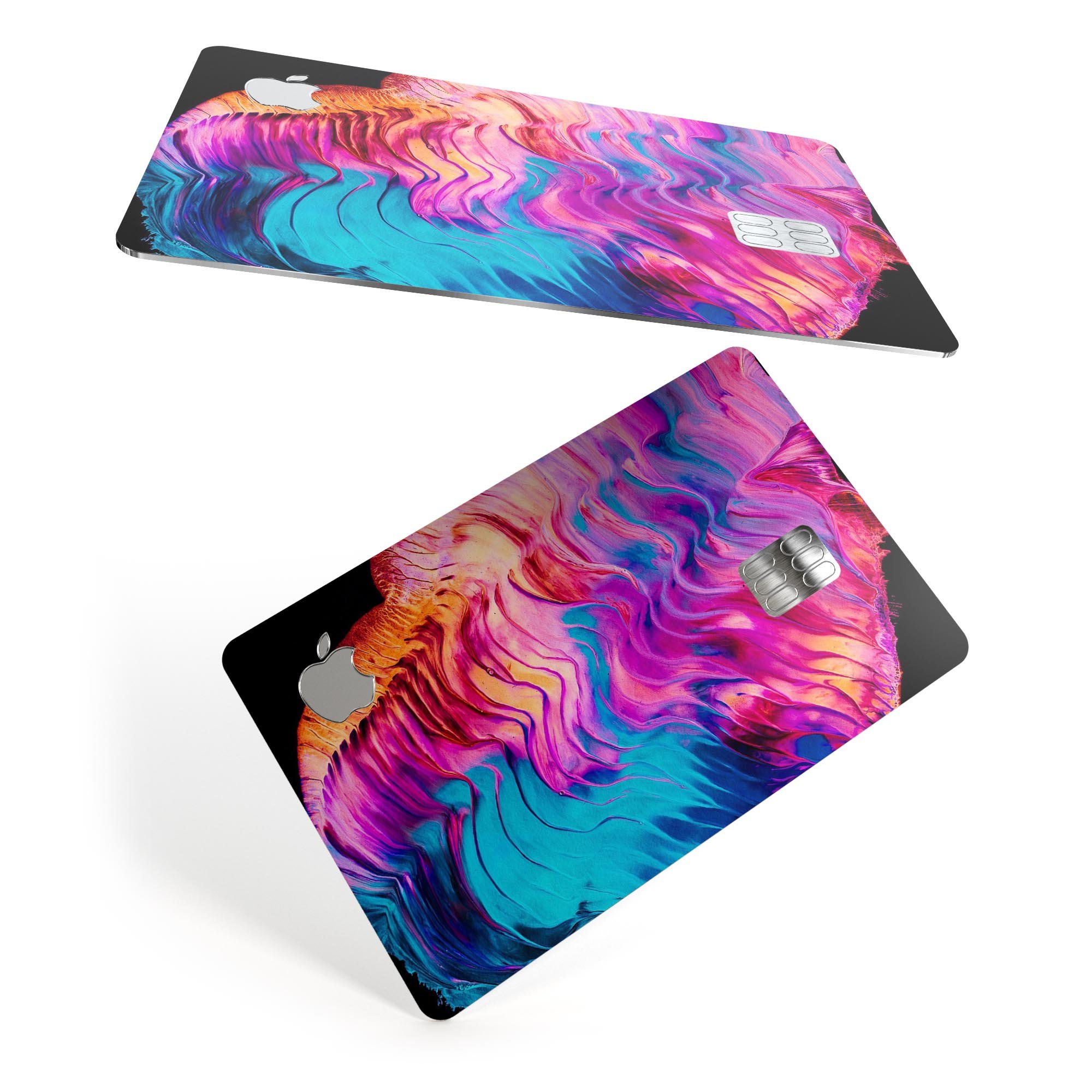 Liquid Abstract Paint V2 skin for Apple Card, showcasing premium vinyl design with bubble-free installation and glossy finish.