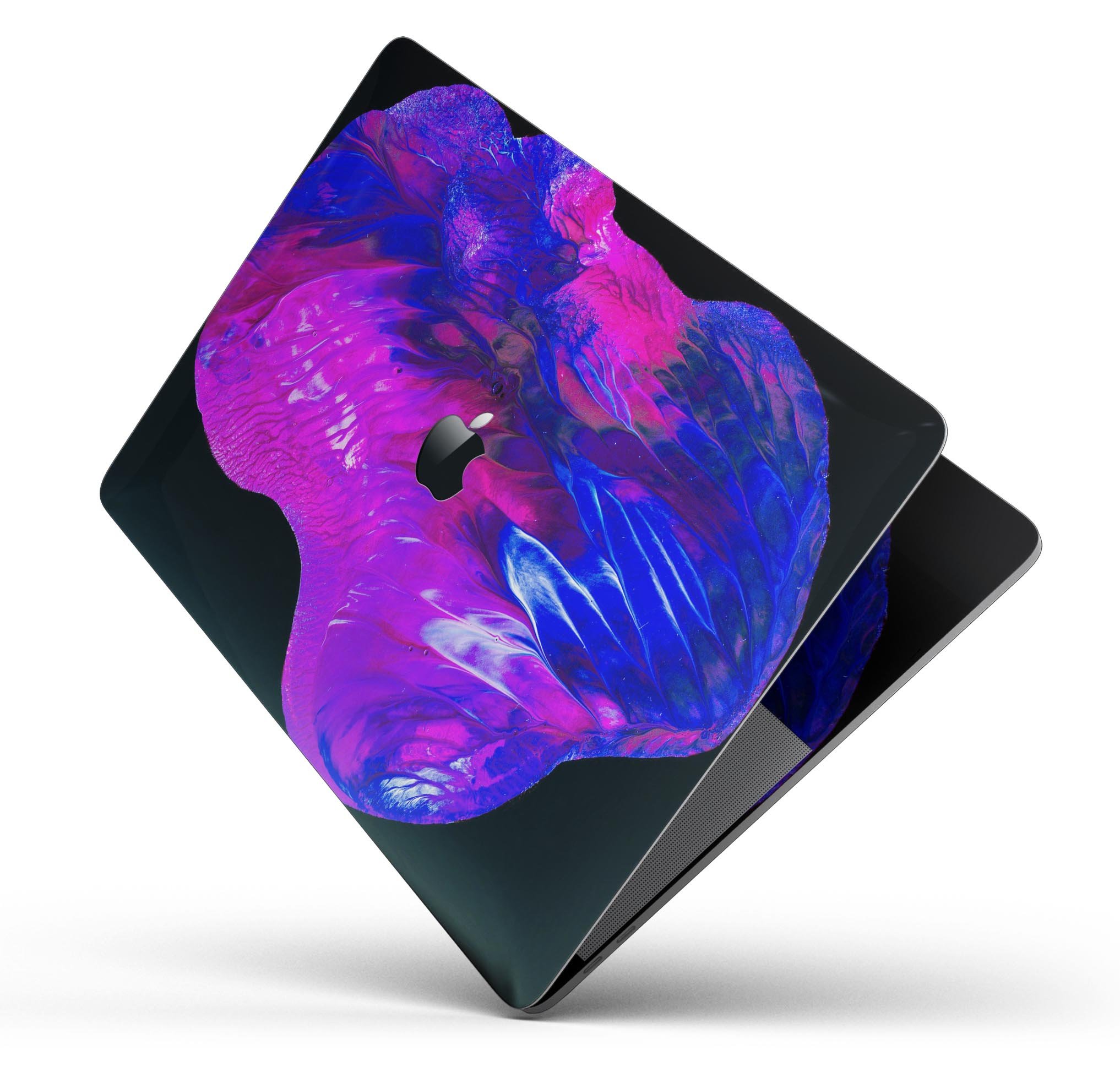 Liquid Abstract Paint V22 skin decal wrap kit for Apple MacBook, showcasing vibrant colors and a sleek design.