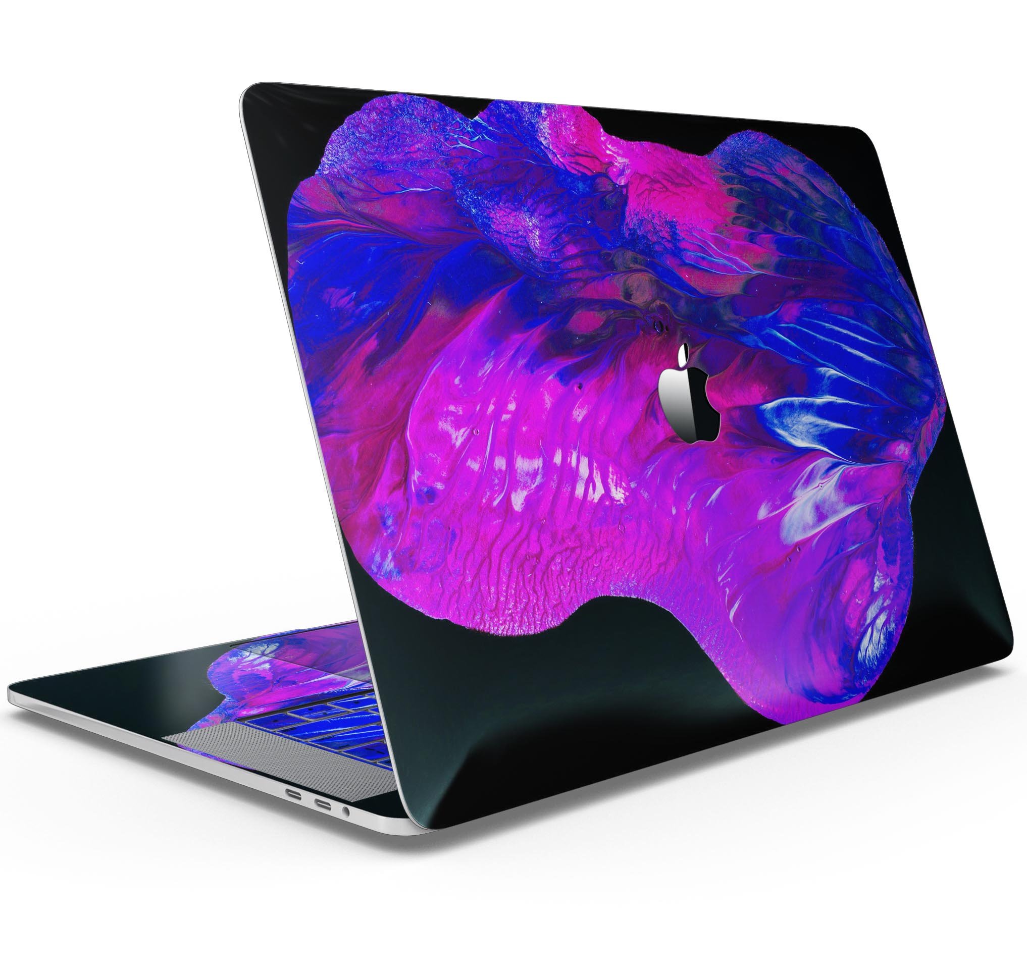 Liquid Abstract Paint V22 skin decal wrap kit for Apple MacBook, showcasing vibrant colors and a sleek design.