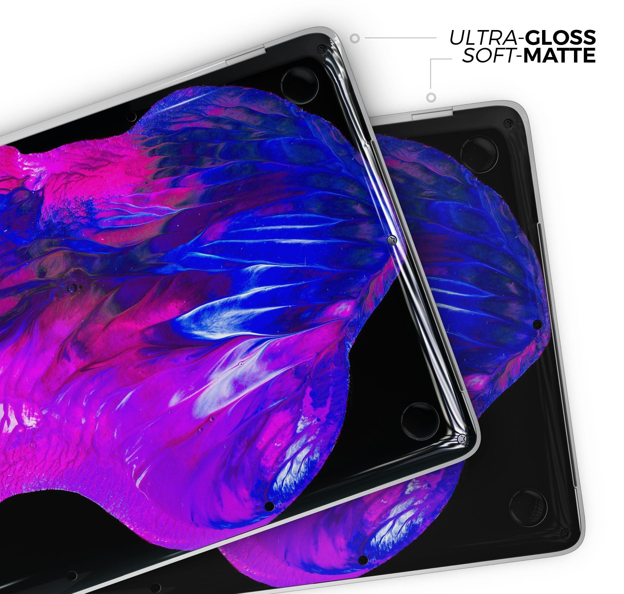 Liquid Abstract Paint V22 skin decal wrap kit for Apple MacBook, showcasing vibrant colors and a sleek design.