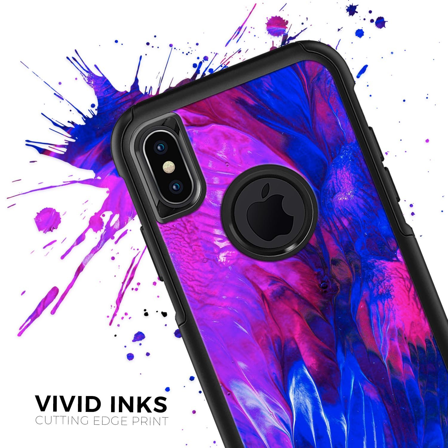 Liquid Abstract Paint V22 Skin Kit for iPhone OtterBox Cases featuring vibrant abstract design and premium 3M materials.