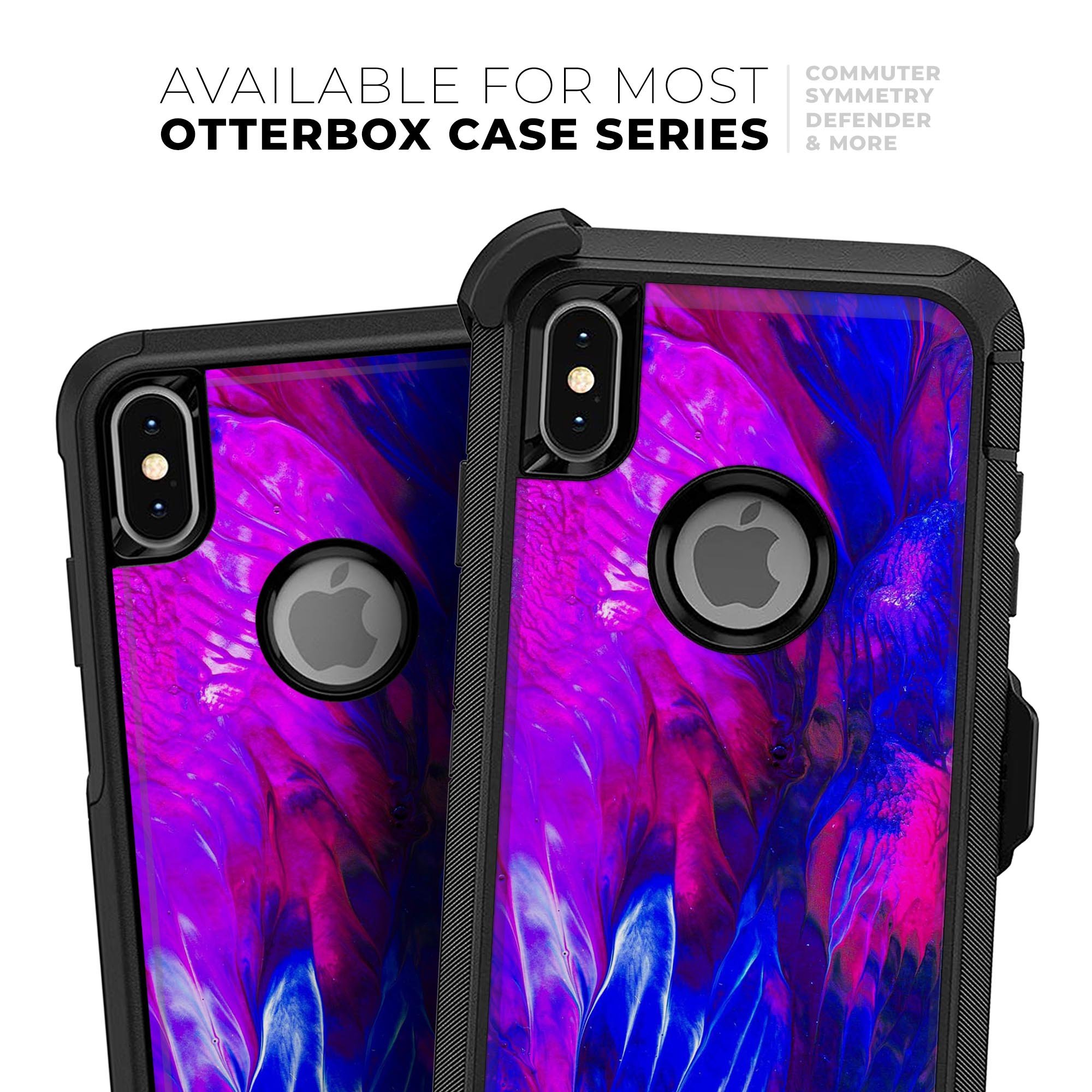 Liquid Abstract Paint V22 Skin Kit for iPhone OtterBox Cases featuring vibrant abstract design and premium 3M materials.