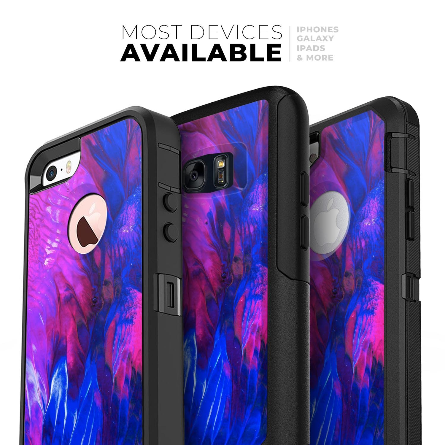 Liquid Abstract Paint V22 Skin Kit for iPhone OtterBox Cases featuring vibrant abstract design and premium 3M materials.