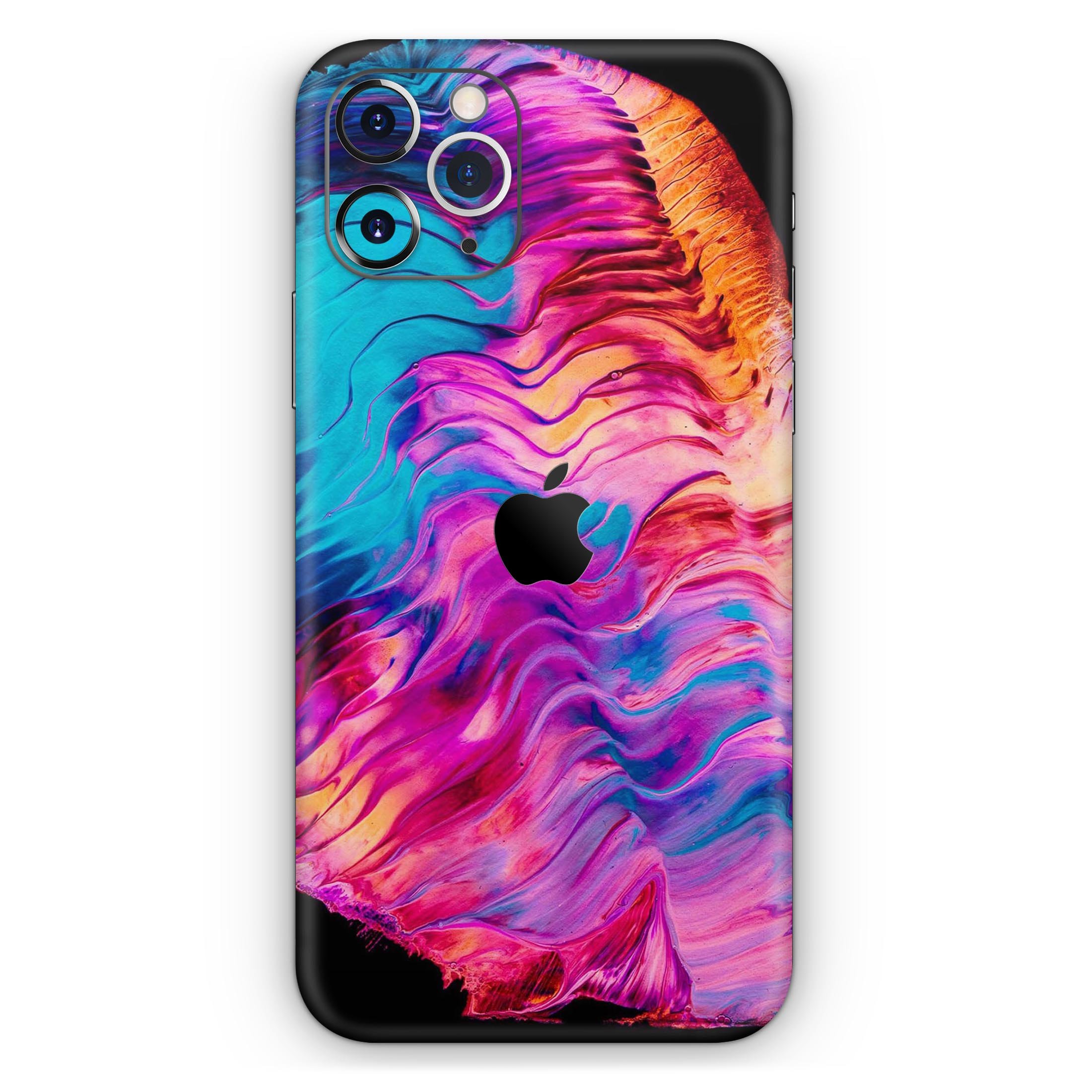 Liquid Abstract Paint V2 skin for Apple iPhone, showcasing vibrant colors and sleek design, compatible with multiple iPhone models.