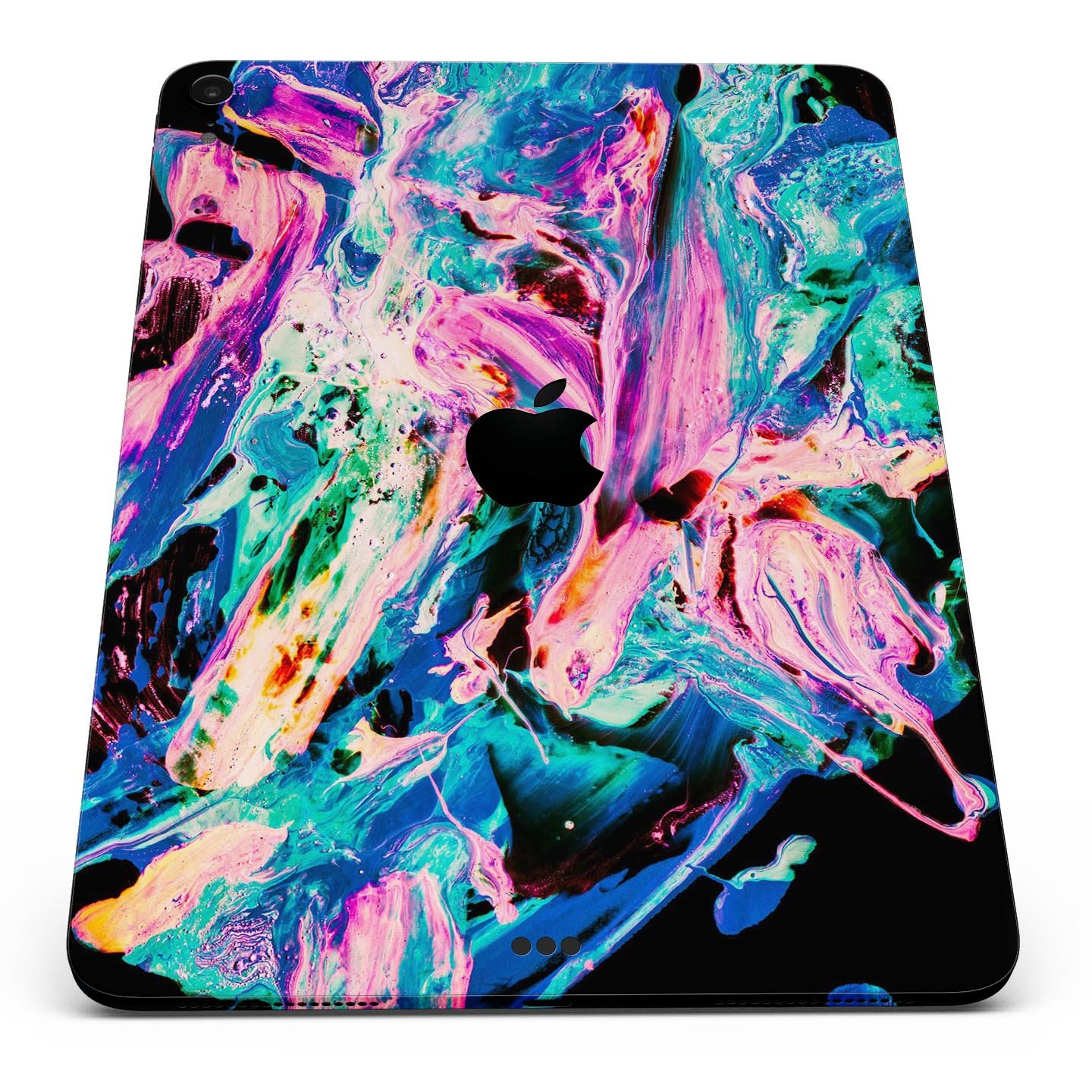 Liquid Abstract Paint V20 skin decal for Apple iPad, showcasing vibrant colors and premium 3M material for protection.