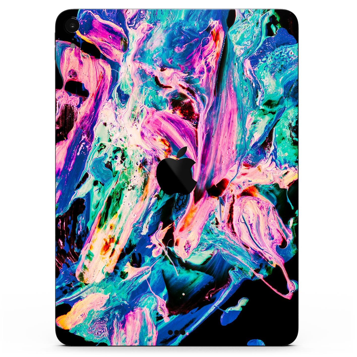 Liquid Abstract Paint V20 skin decal for Apple iPad, showcasing vibrant colors and premium 3M material for protection.