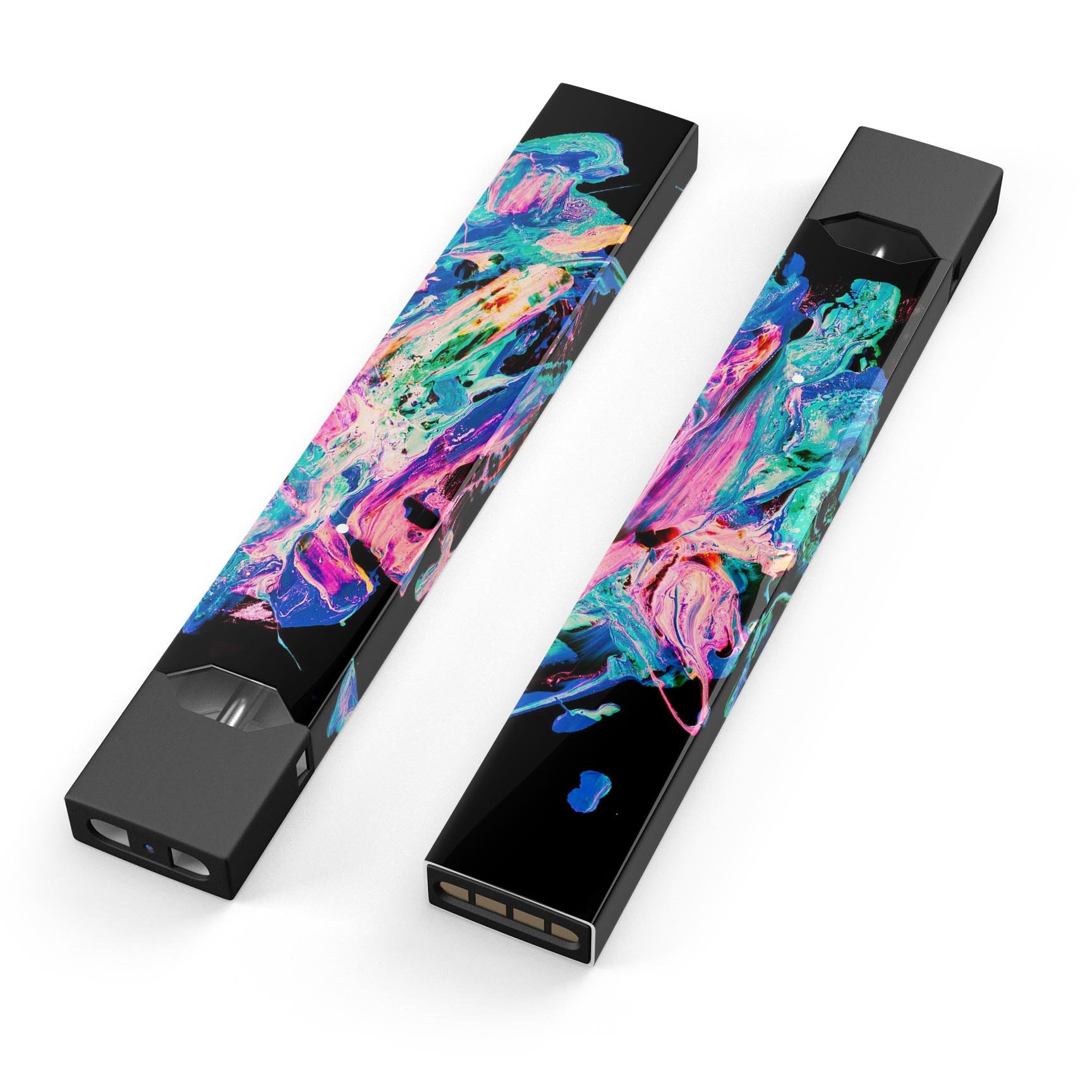 Liquid Abstract Paint V20 skin-wrap sticker designed for JUUL vaping device, showcasing vibrant colors and a sleek design.