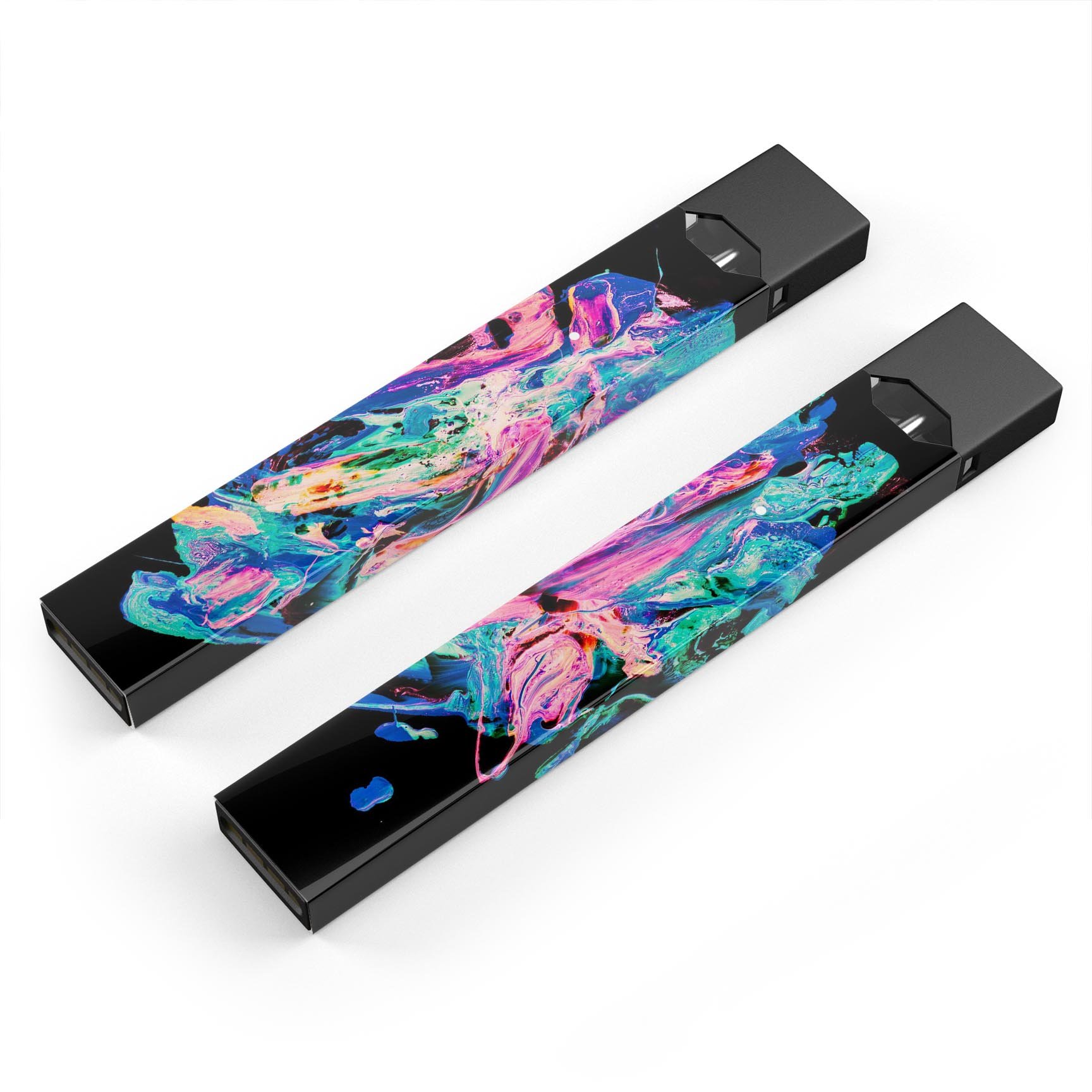 Liquid Abstract Paint V20 skin-wrap sticker designed for JUUL vaping device, showcasing vibrant colors and a sleek design.