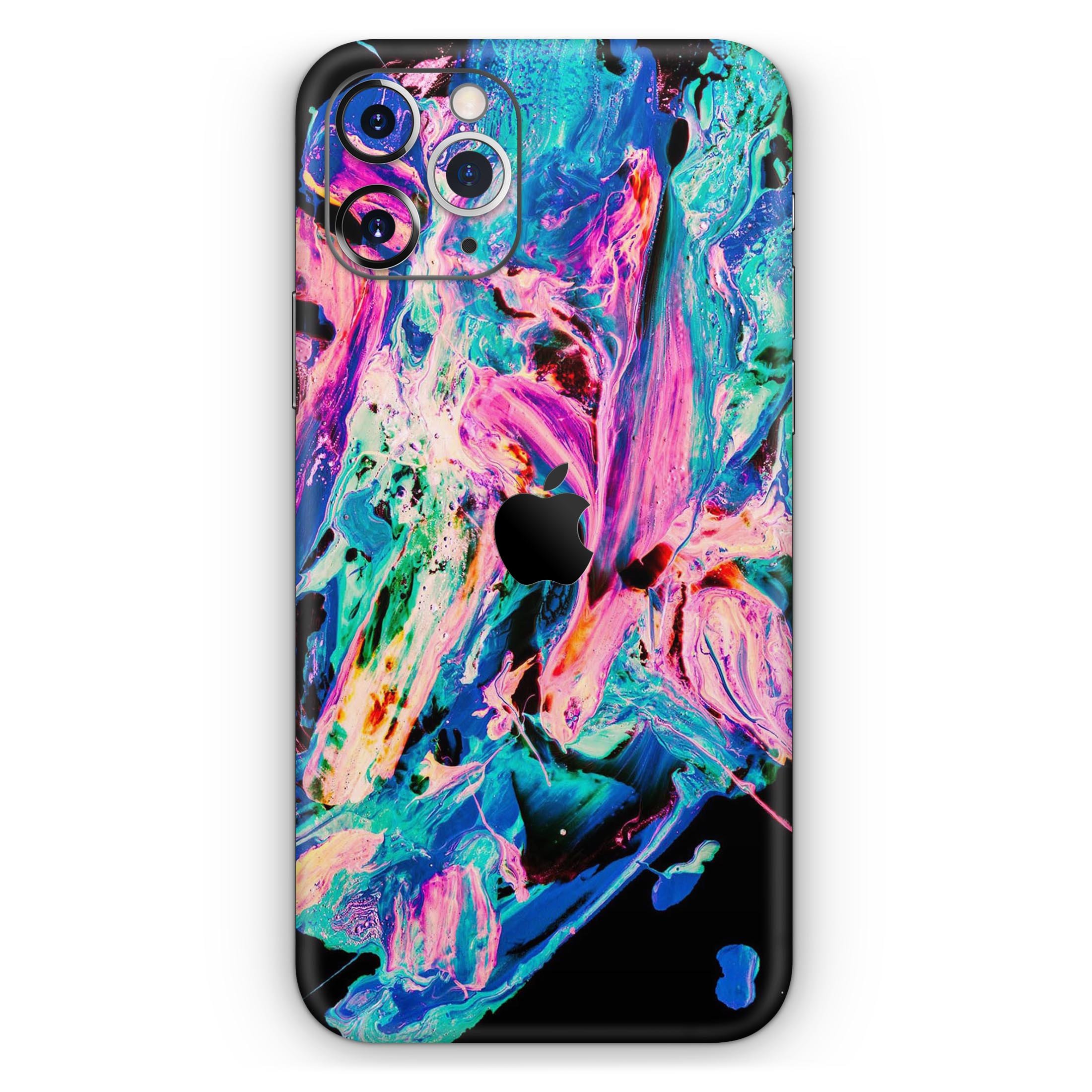 Liquid Abstract Paint V20 skin for Apple iPhone, showcasing vibrant colors and a sleek design.