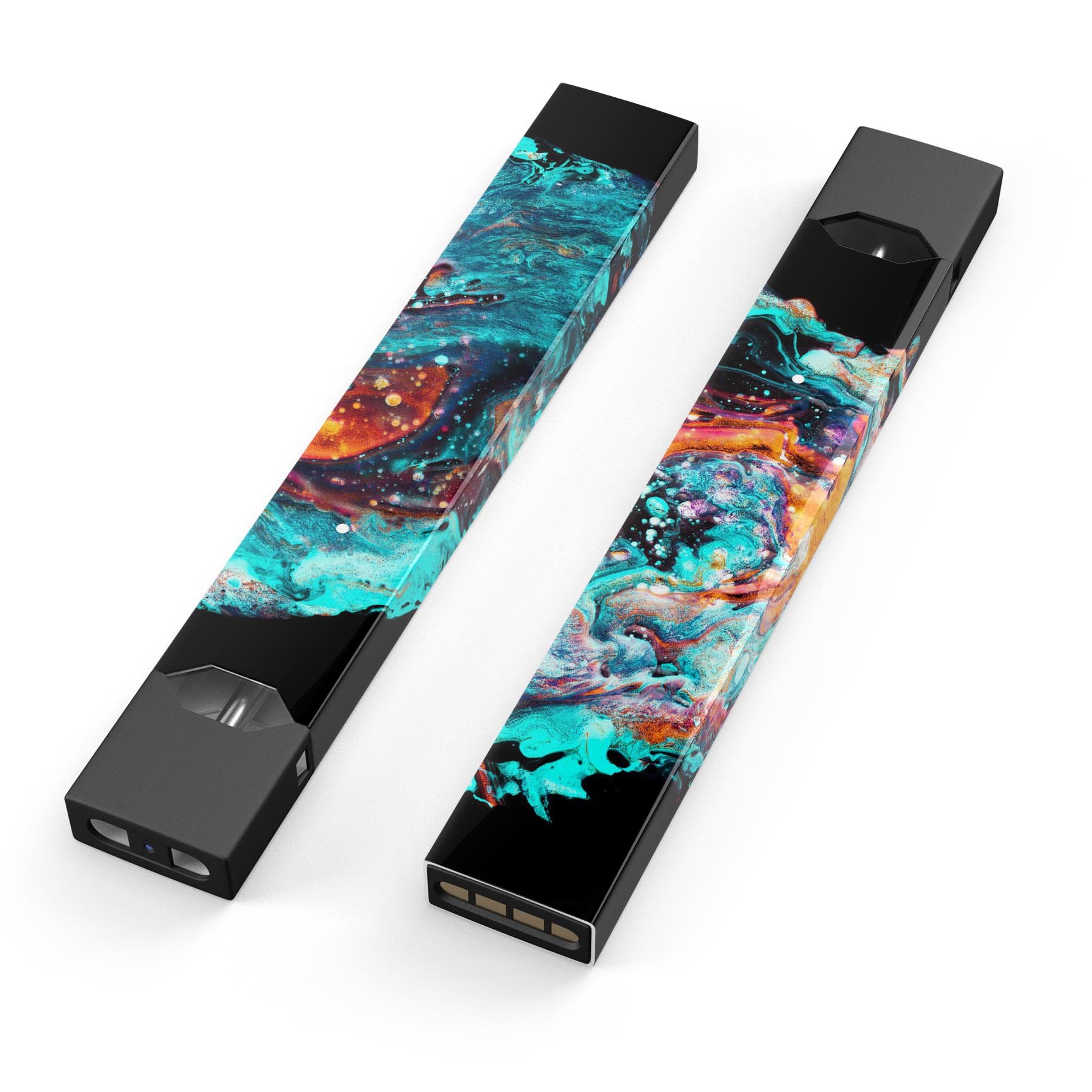 Liquid Abstract Paint V21 skin-wrap sticker designed for JUUL vaping device, showcasing vibrant colors and a sleek finish.