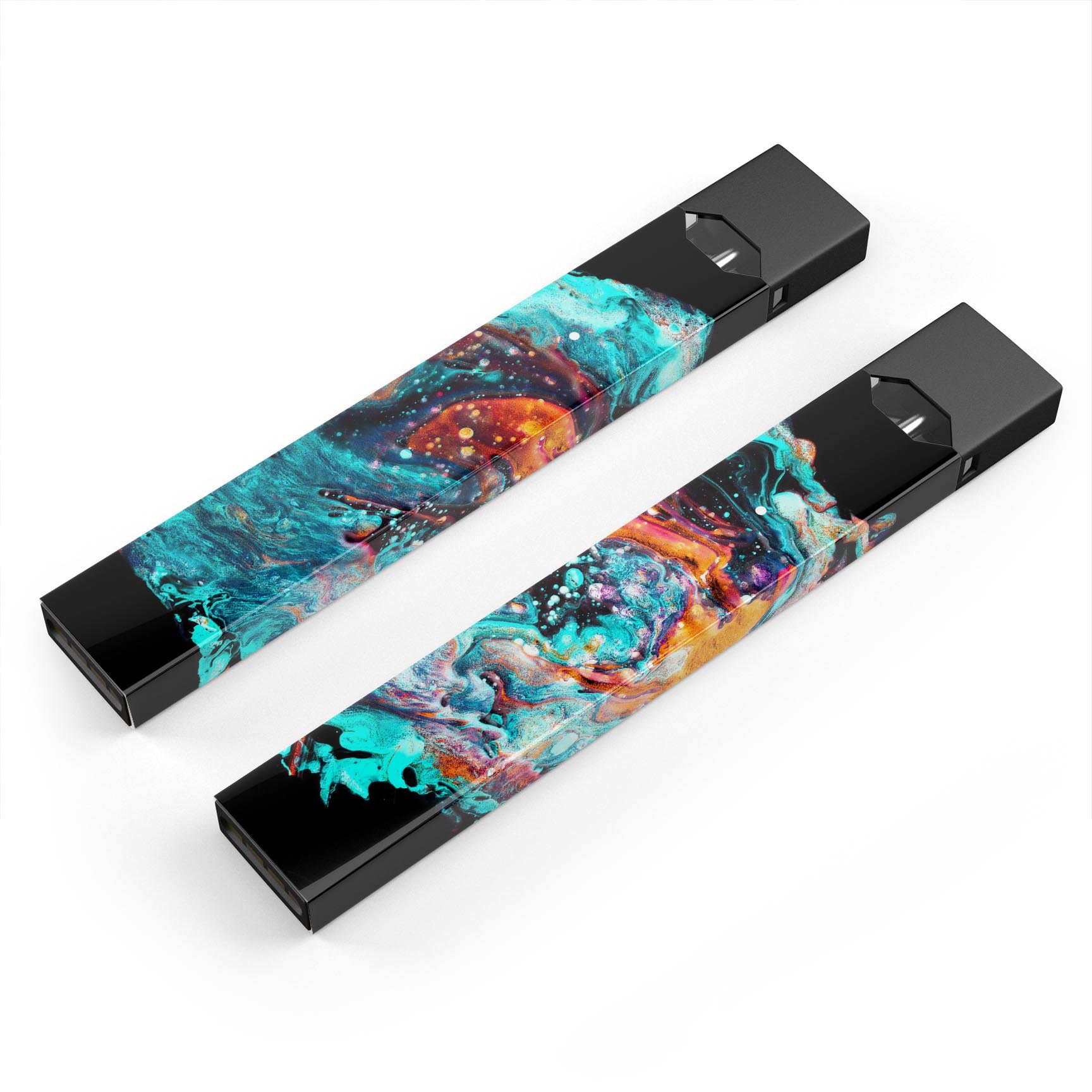 Liquid Abstract Paint V21 skin-wrap sticker designed for JUUL vaping device, showcasing vibrant colors and a sleek finish.