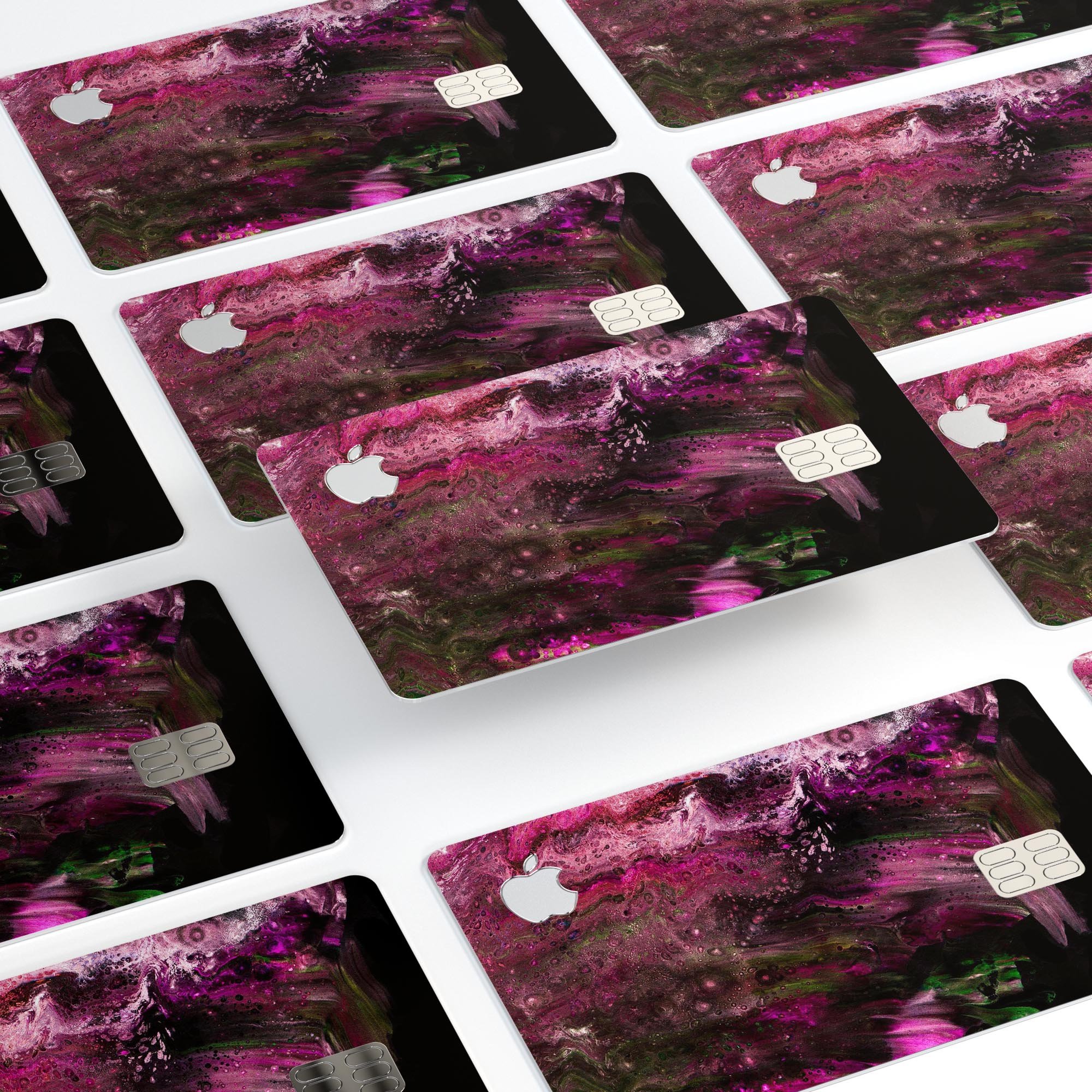 Liquid Abstract Paint V23 skin kit for Apple Card, showcasing premium vinyl design and finishes.