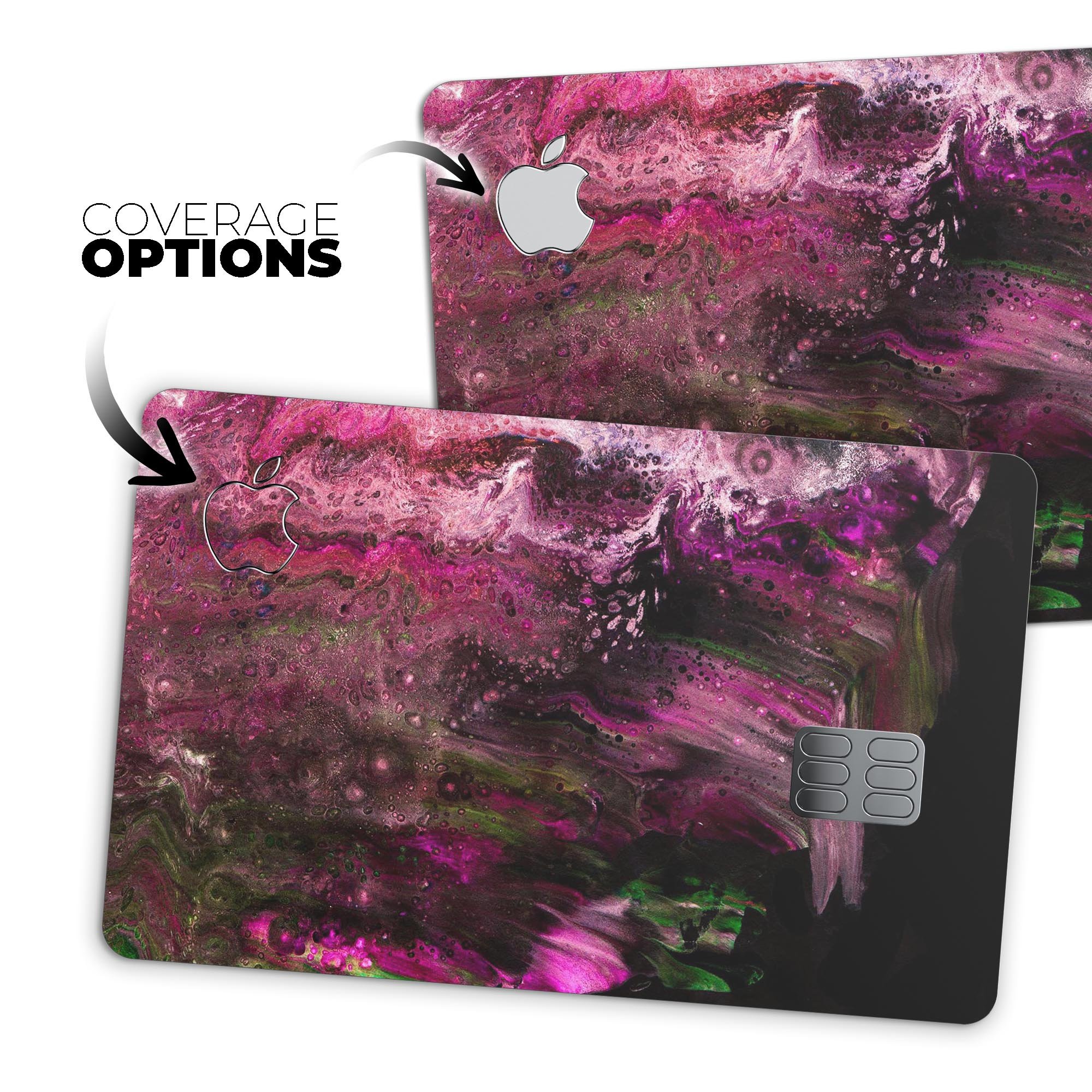 Liquid Abstract Paint V23 skin kit for Apple Card, showcasing premium vinyl design and finishes.