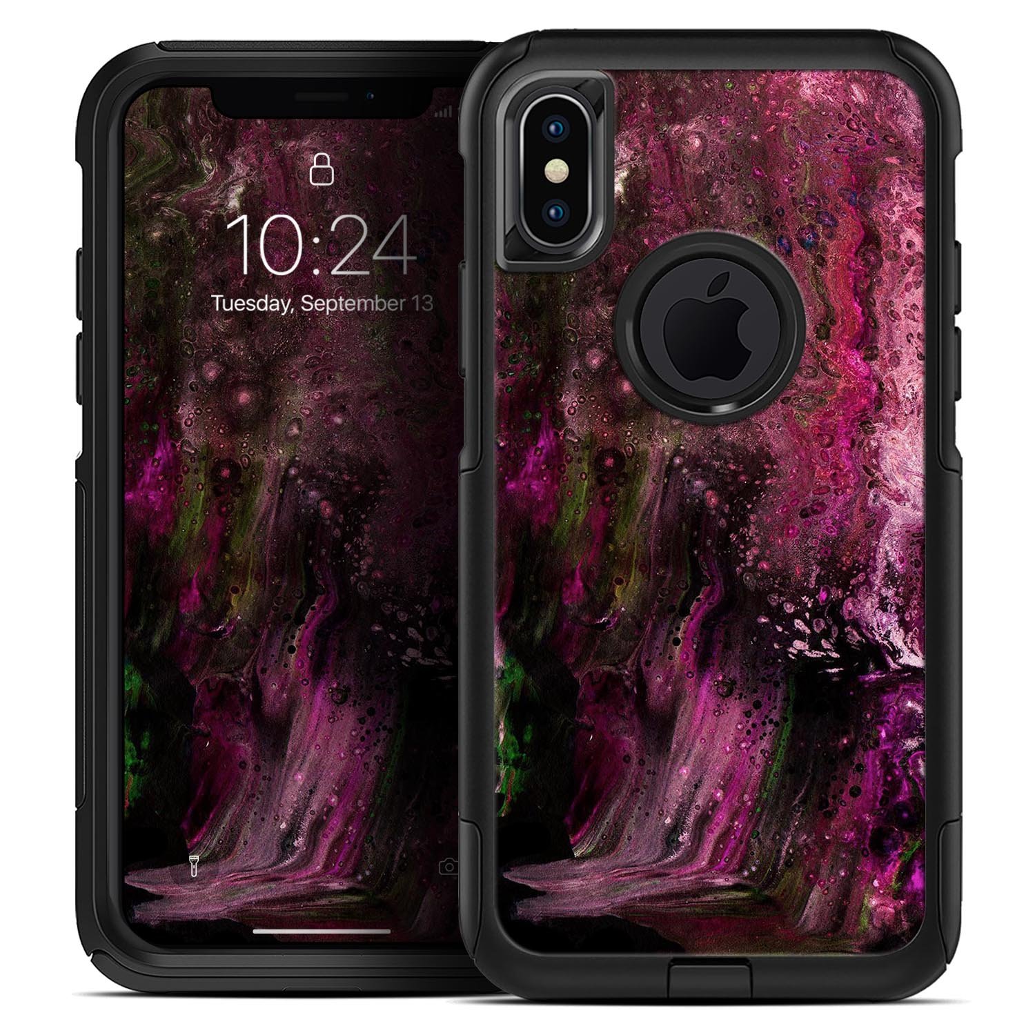 Liquid Abstract Paint V23 Skin Kit for iPhone OtterBox Cases featuring vibrant abstract design and premium 3M materials.