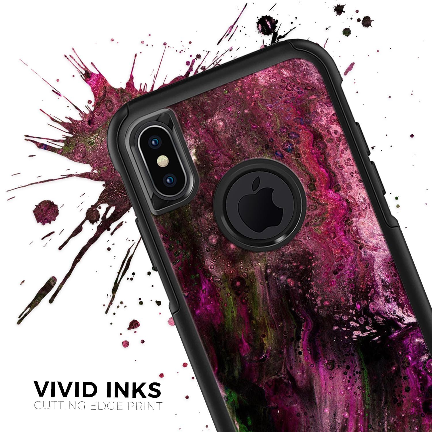 Liquid Abstract Paint V23 Skin Kit for iPhone OtterBox Cases featuring vibrant abstract design and premium 3M materials.