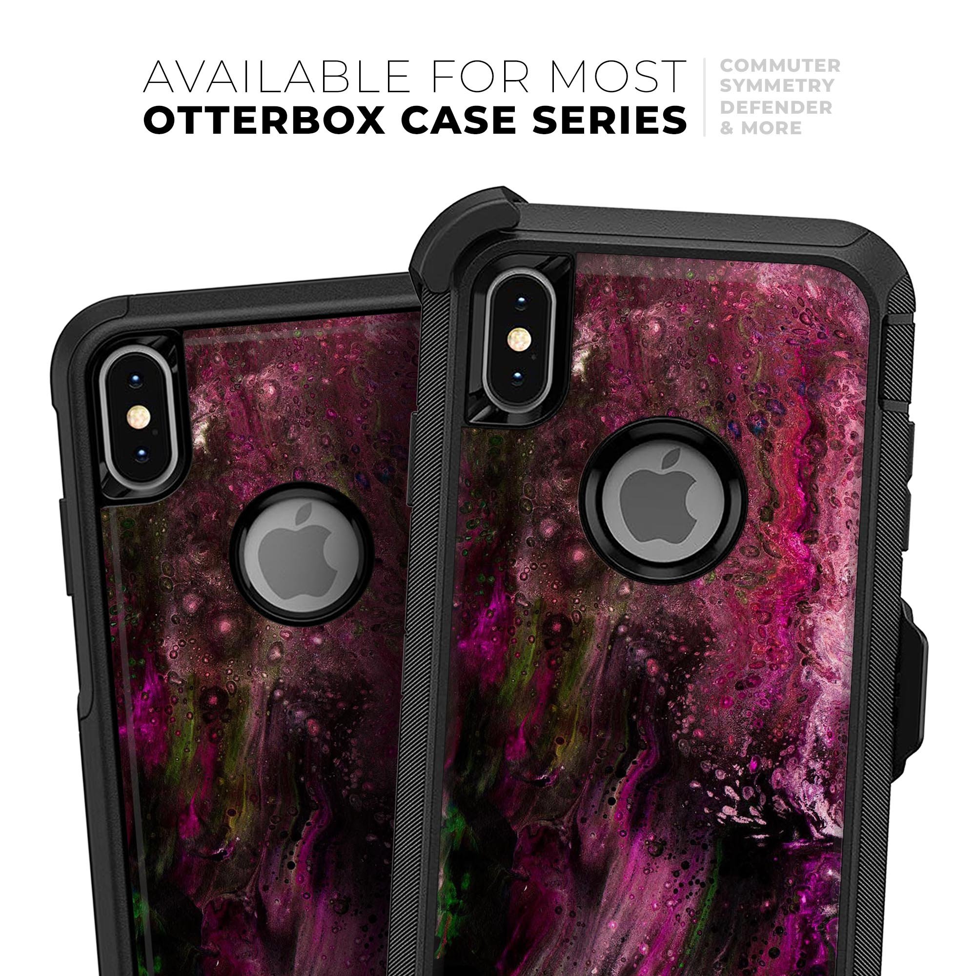 Liquid Abstract Paint V23 Skin Kit for iPhone OtterBox Cases featuring vibrant abstract design and premium 3M materials.