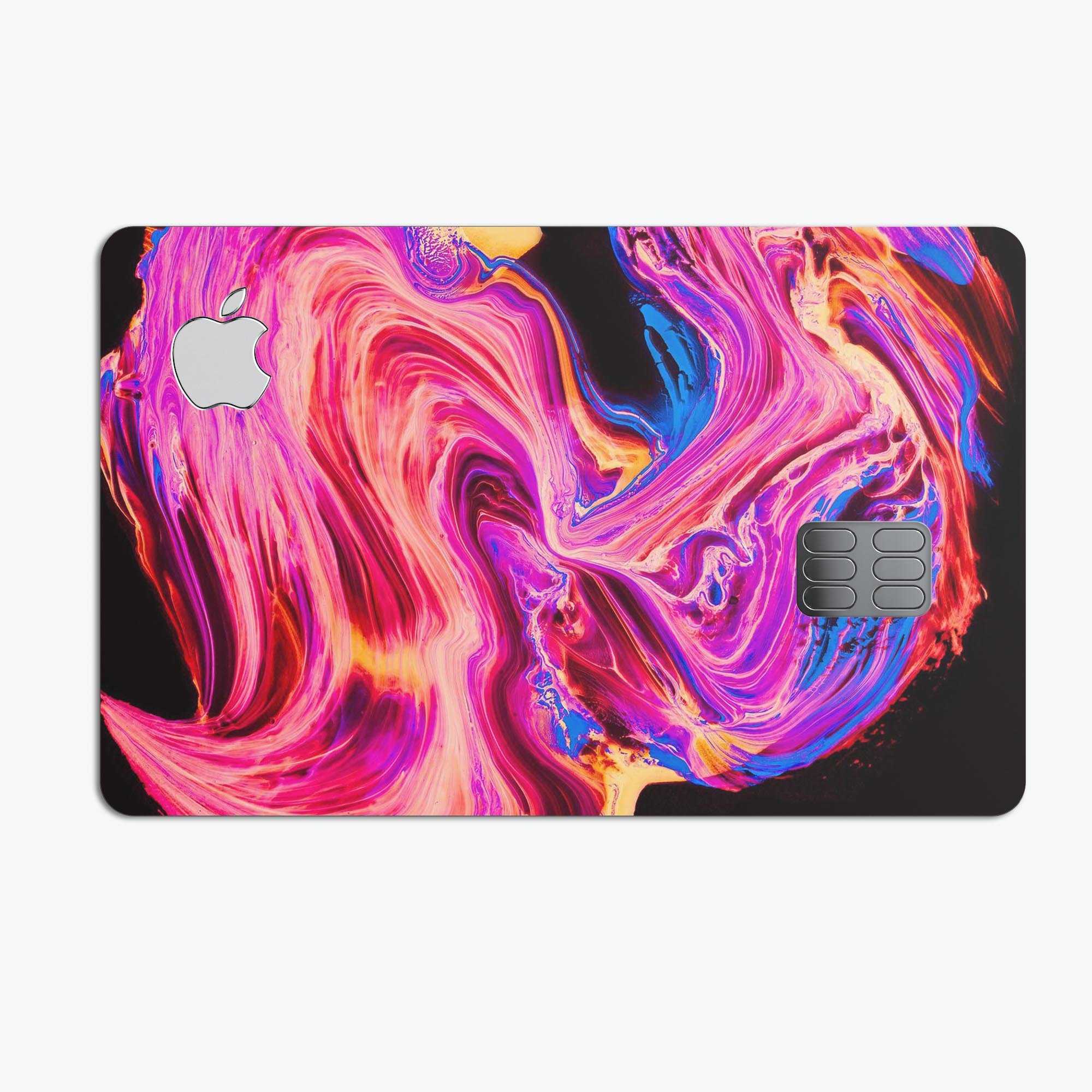 Liquid Abstract Paint V24 skin kit for Apple Card, showcasing premium vinyl design with glossy and matte finish options.