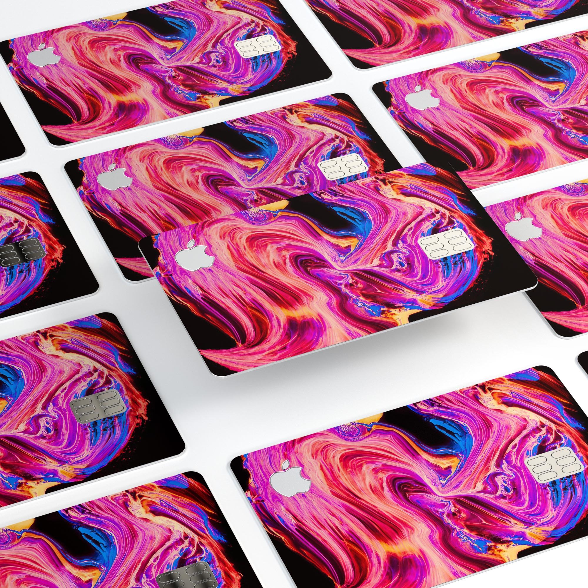 Liquid Abstract Paint V24 skin kit for Apple Card, showcasing premium vinyl design with glossy and matte finish options.