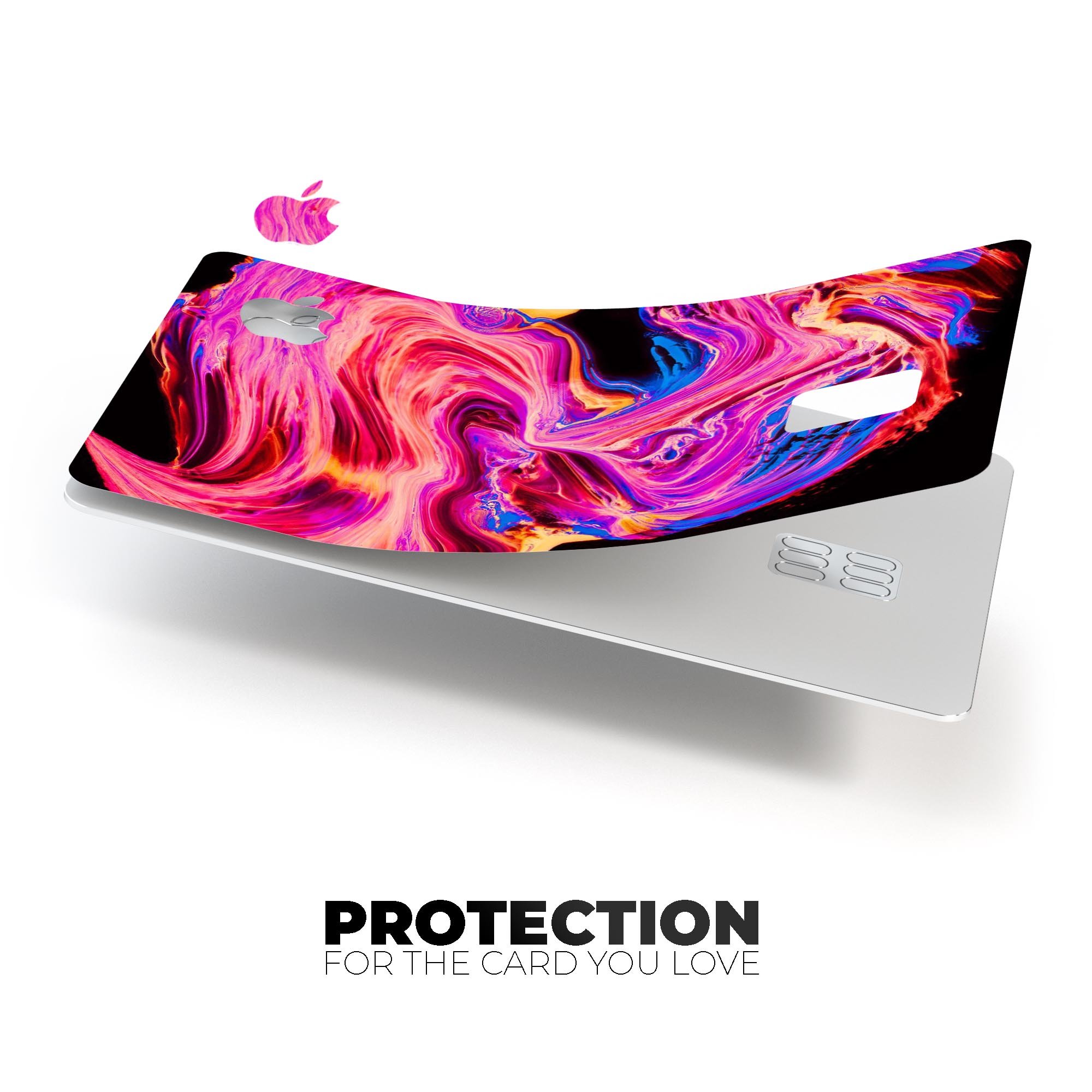 Liquid Abstract Paint V24 skin kit for Apple Card, showcasing premium vinyl design with glossy and matte finish options.