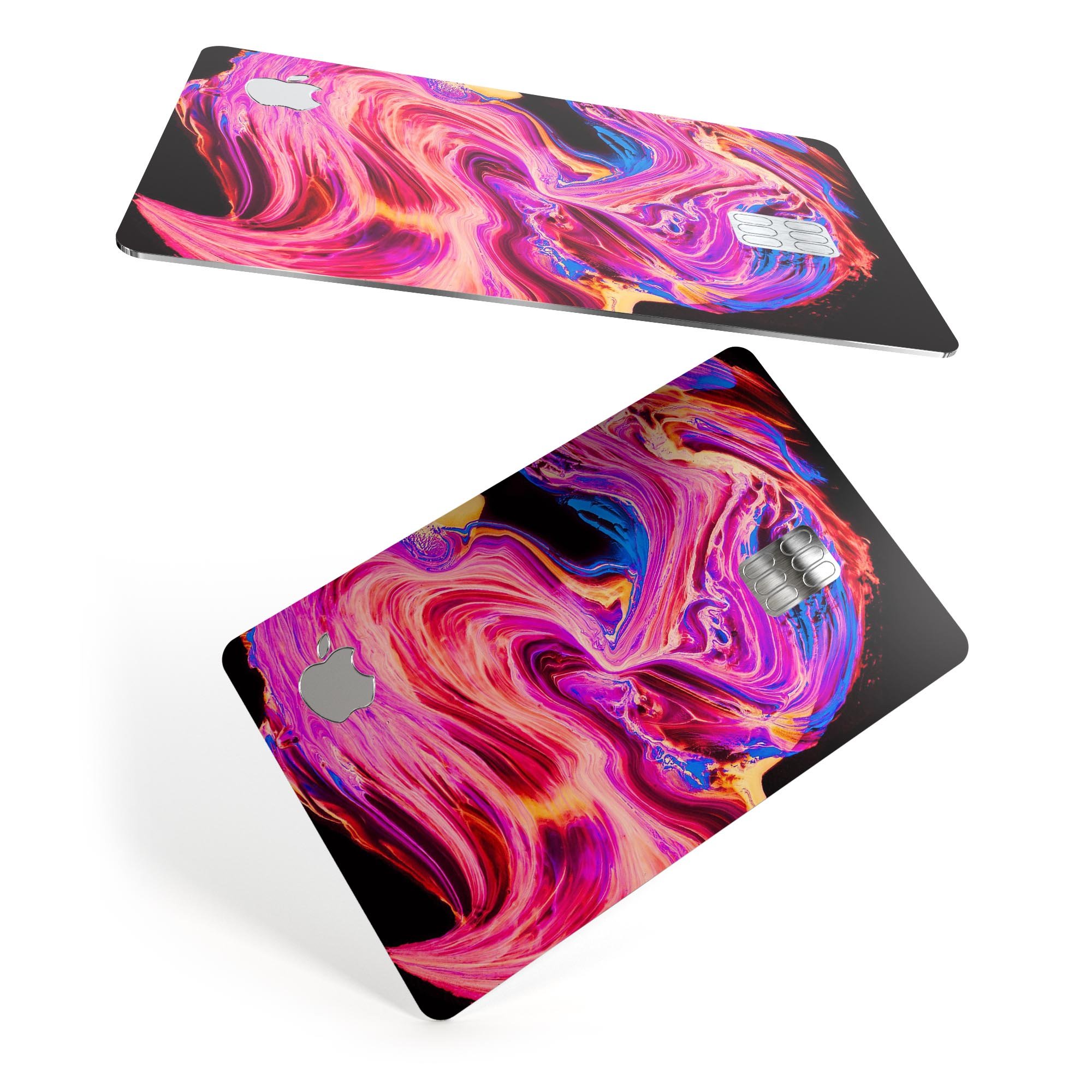 Liquid Abstract Paint V24 skin kit for Apple Card, showcasing premium vinyl design with glossy and matte finish options.