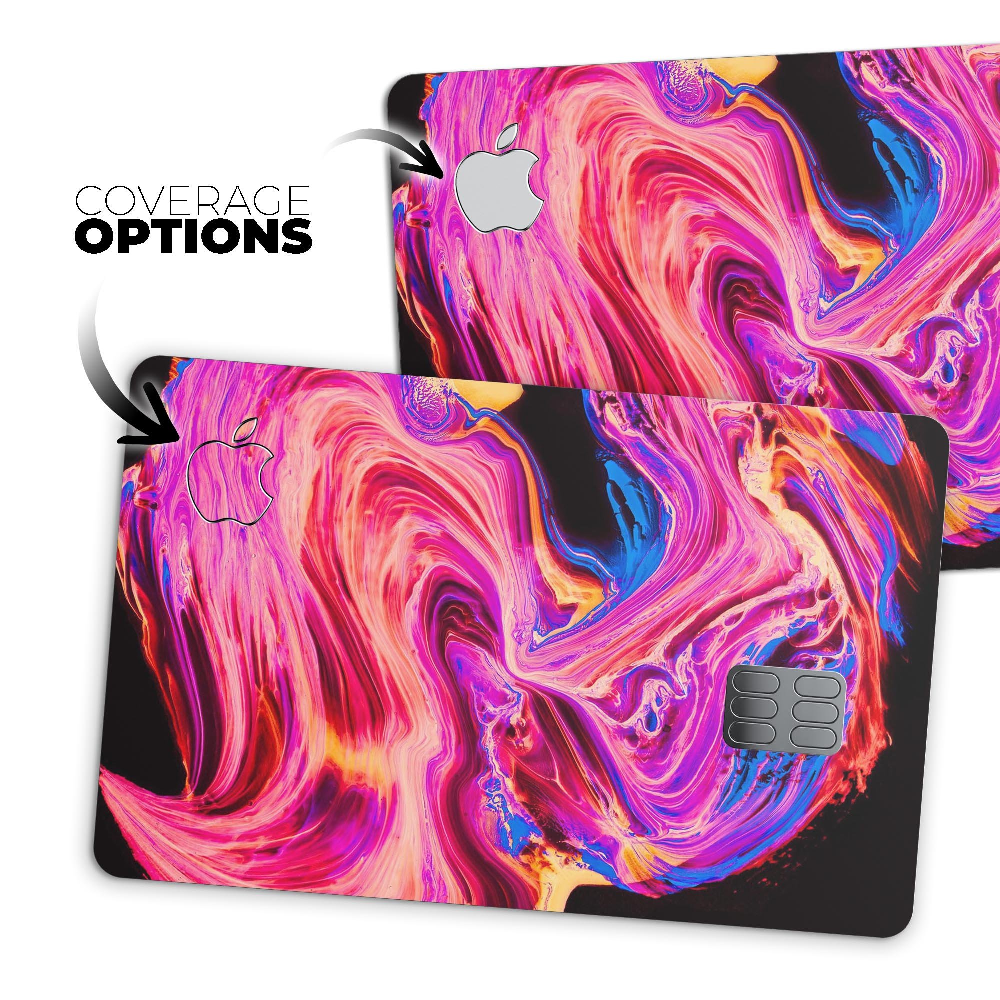 Liquid Abstract Paint V24 skin kit for Apple Card, showcasing premium vinyl design with glossy and matte finish options.