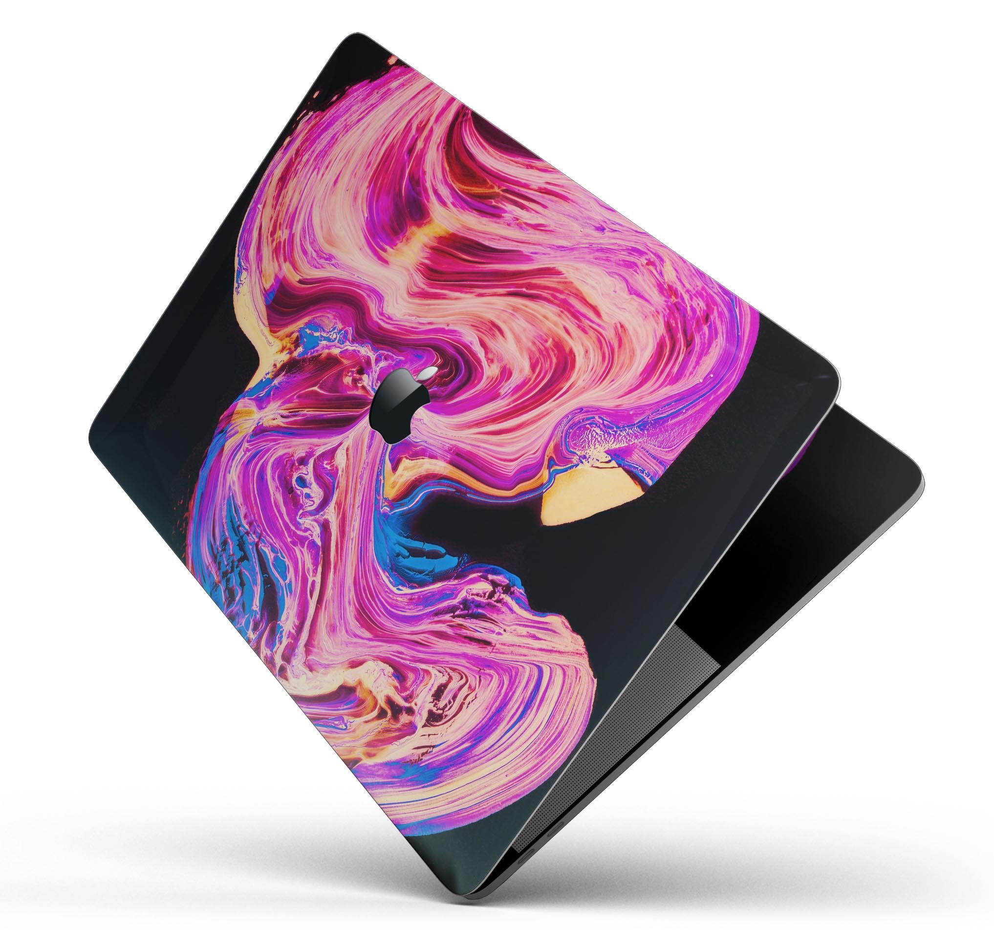 Liquid Abstract Paint V24 skin decal wrap kit for Apple MacBook, showcasing vibrant colors and a sleek design.