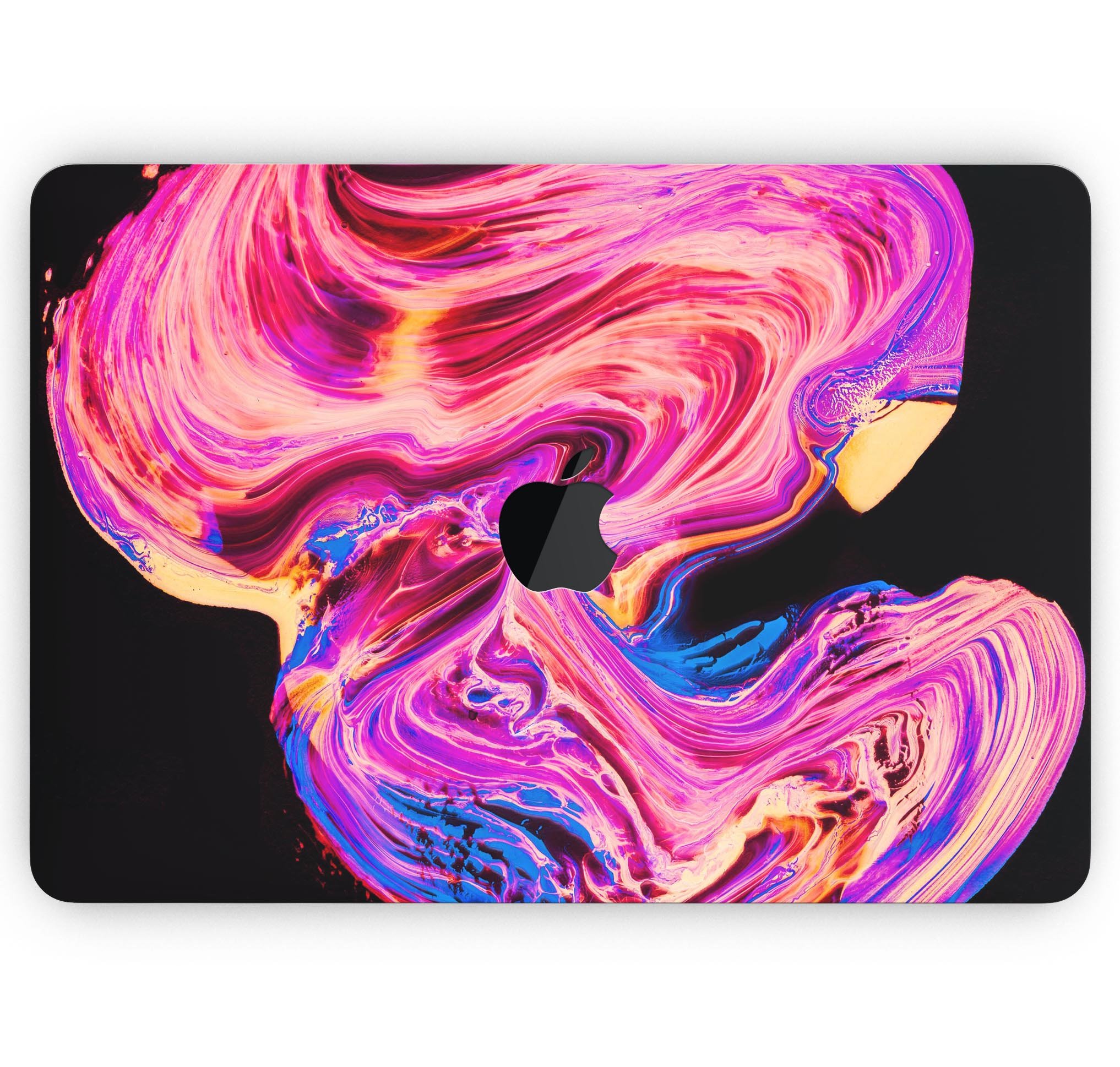 Liquid Abstract Paint V24 skin decal wrap kit for Apple MacBook, showcasing vibrant colors and a sleek design.