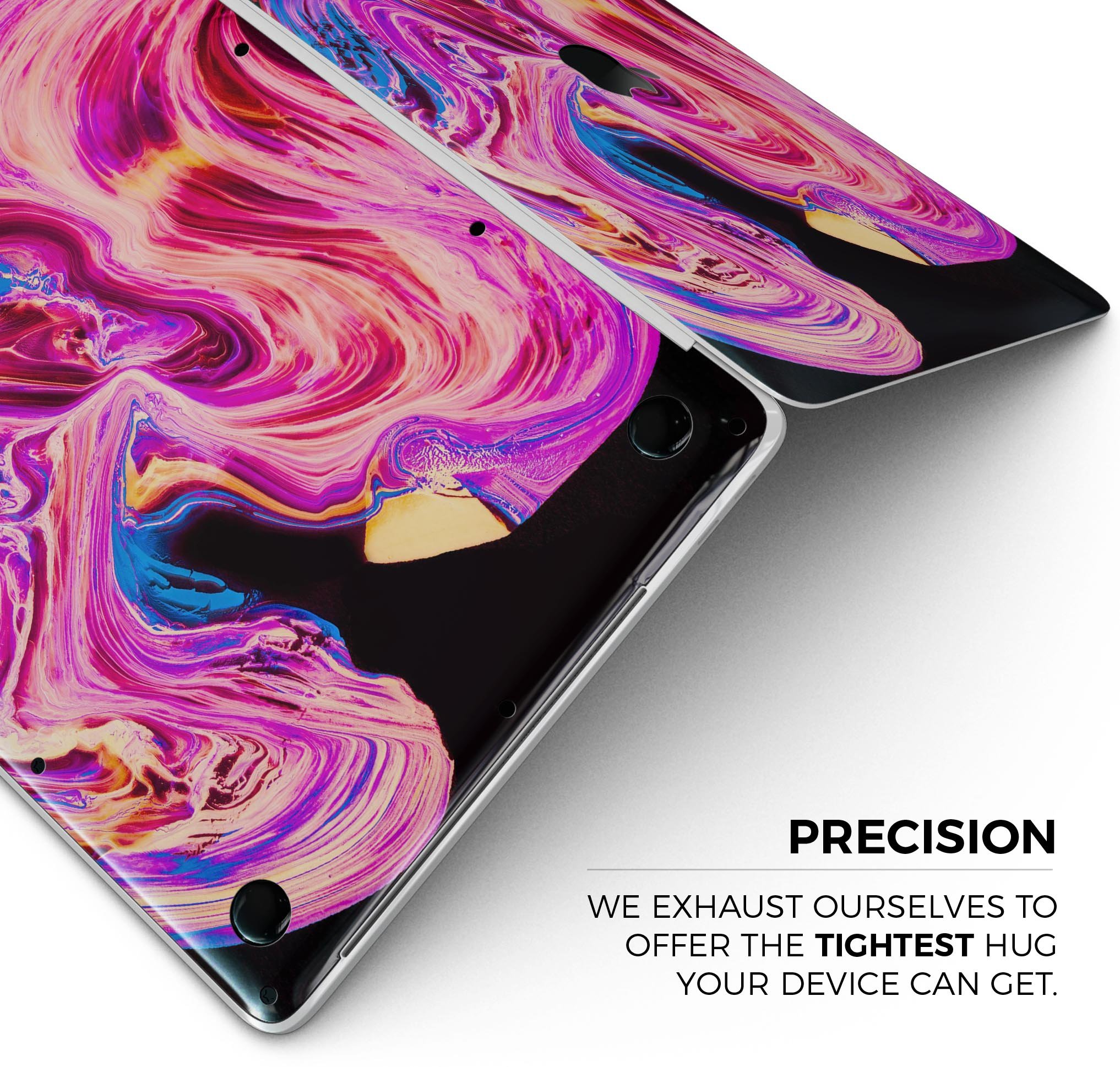 Liquid Abstract Paint V24 skin decal wrap kit for Apple MacBook, showcasing vibrant colors and a sleek design.