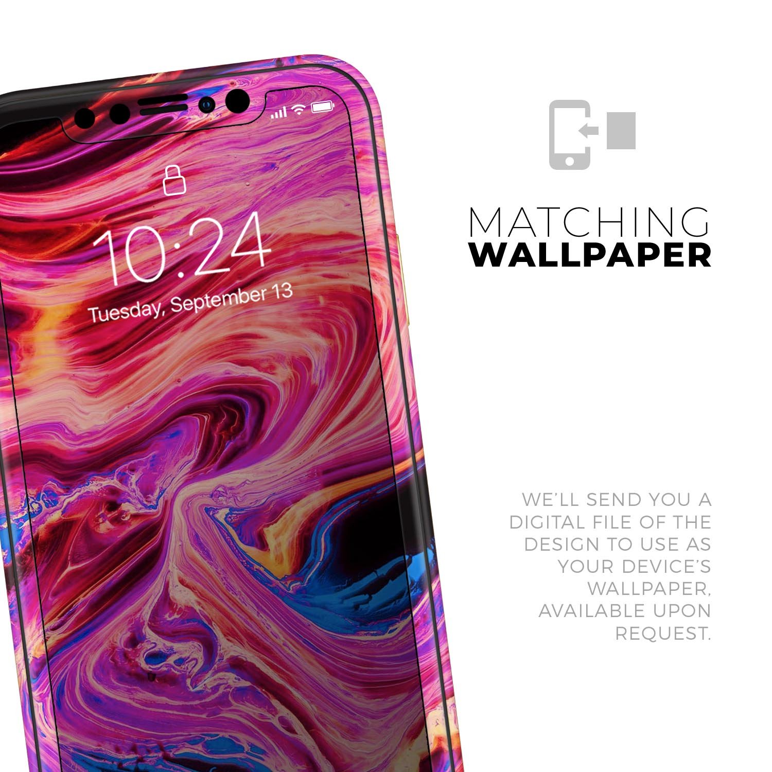 Liquid Abstract Paint V24 skin for Apple iPhone, showcasing vibrant colors and a sleek design.