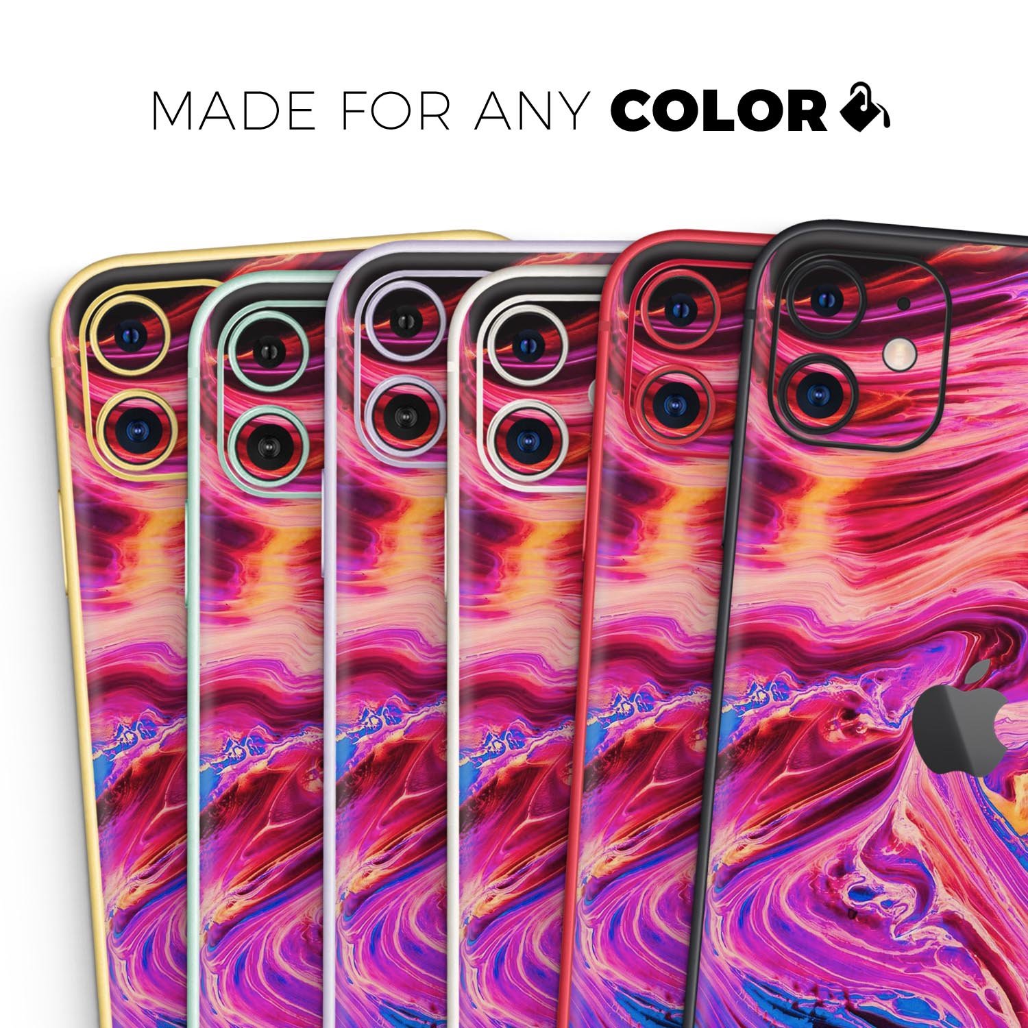 Liquid Abstract Paint V24 skin for Apple iPhone, showcasing vibrant colors and a sleek design.