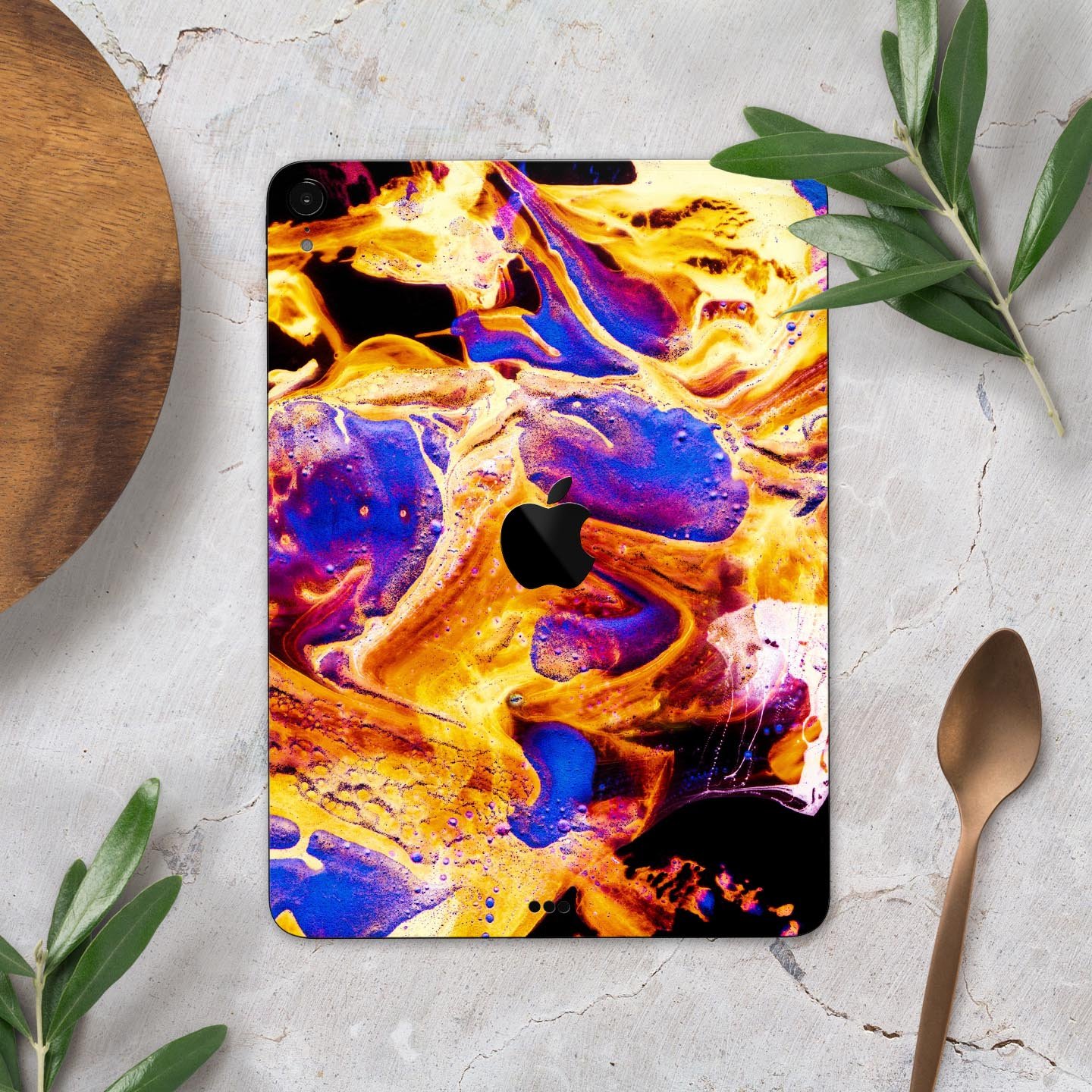 Liquid Abstract Paint V25 skin decal for Apple iPad, showcasing vibrant abstract design and premium 3M material.