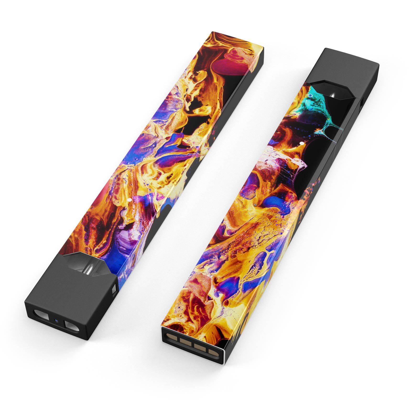 Liquid Abstract Paint V25 skin-wrap sticker designed for JUUL vaping device, showcasing vibrant colors and a sleek finish.