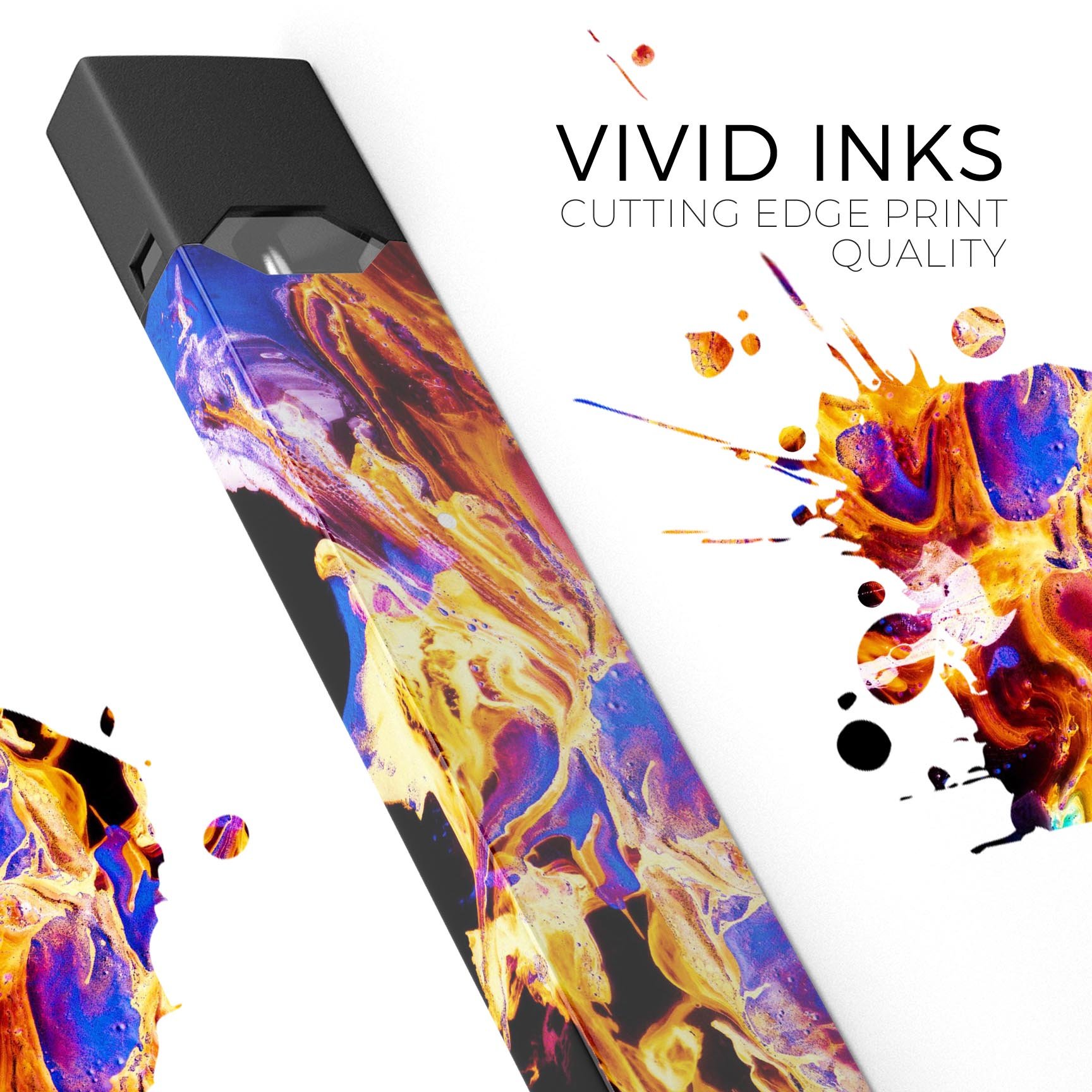 Liquid Abstract Paint V25 skin-wrap sticker designed for JUUL vaping device, showcasing vibrant colors and a sleek finish.