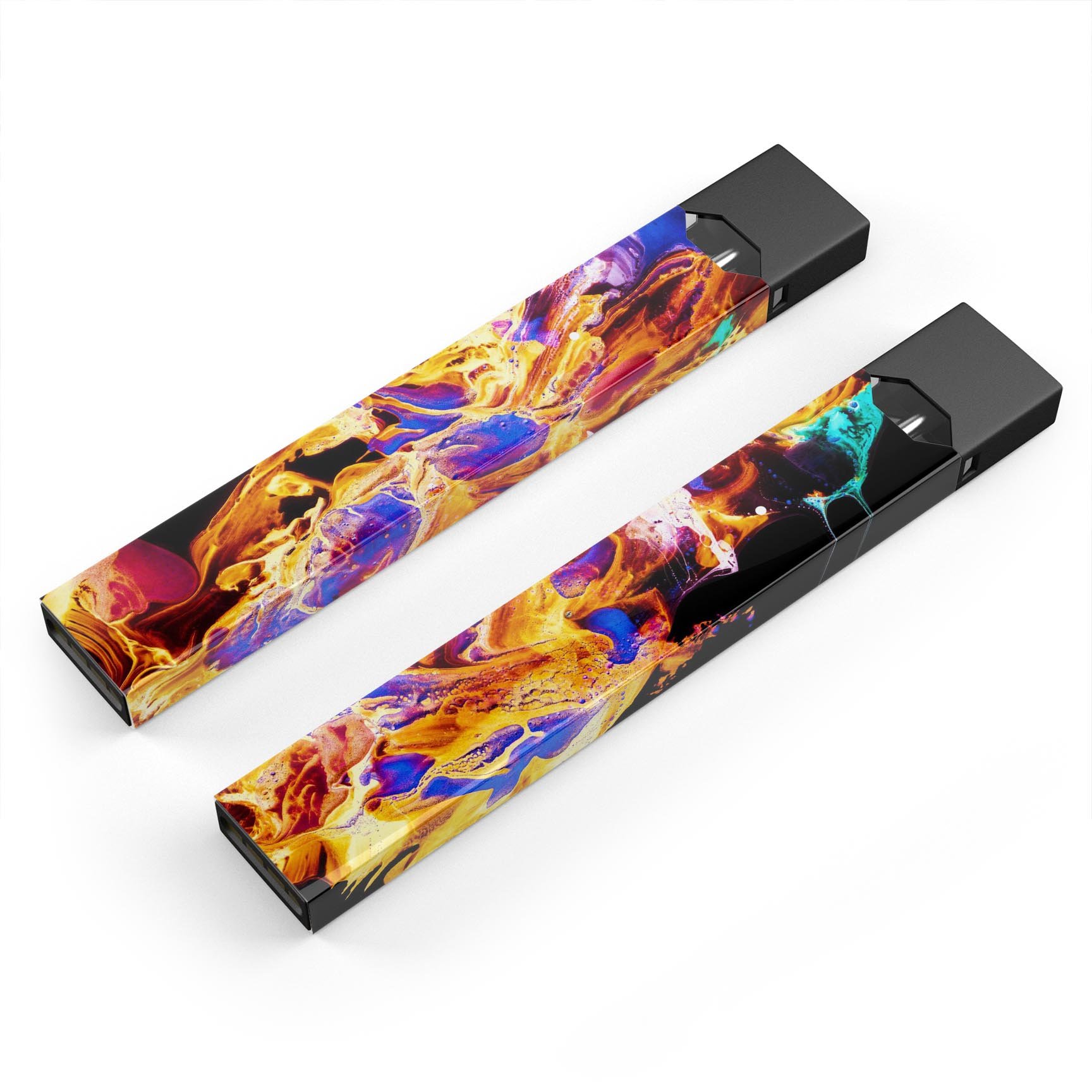 Liquid Abstract Paint V25 skin-wrap sticker designed for JUUL vaping device, showcasing vibrant colors and a sleek finish.