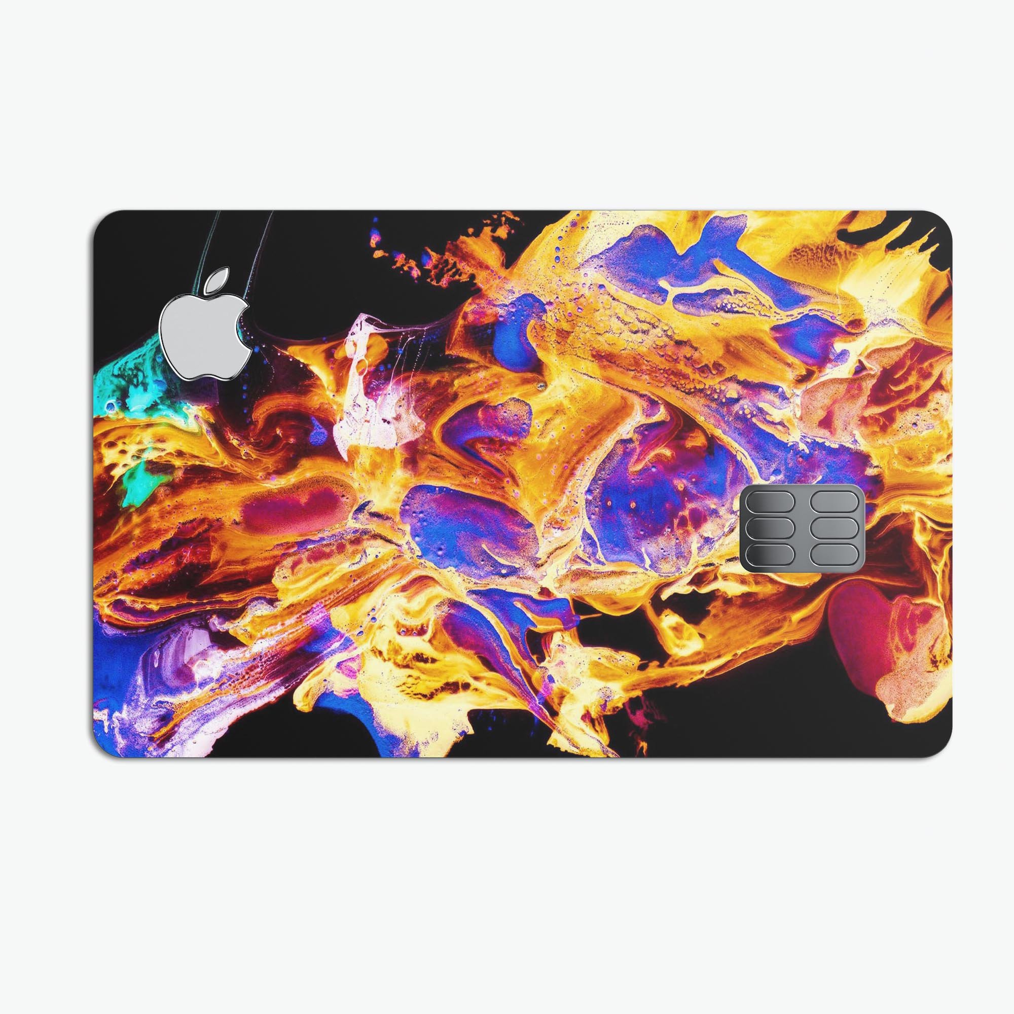 Liquid Abstract Paint V25 skin kit for Apple Card, showcasing premium vinyl design with ultra-gloss finish.